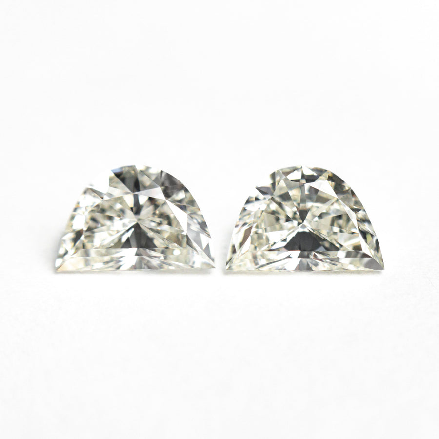 The 1.04cttw 2pc 6.42x4.35x2.86mm 6.45x4.39x2.64mm VVS I-J Half Moon Brilliant Matching Pair 25534-01 by East London jeweller Rachel Boston | Discover our collections of unique and timeless engagement rings, wedding rings, and modern fine jewellery. - Rachel Boston Jewellery