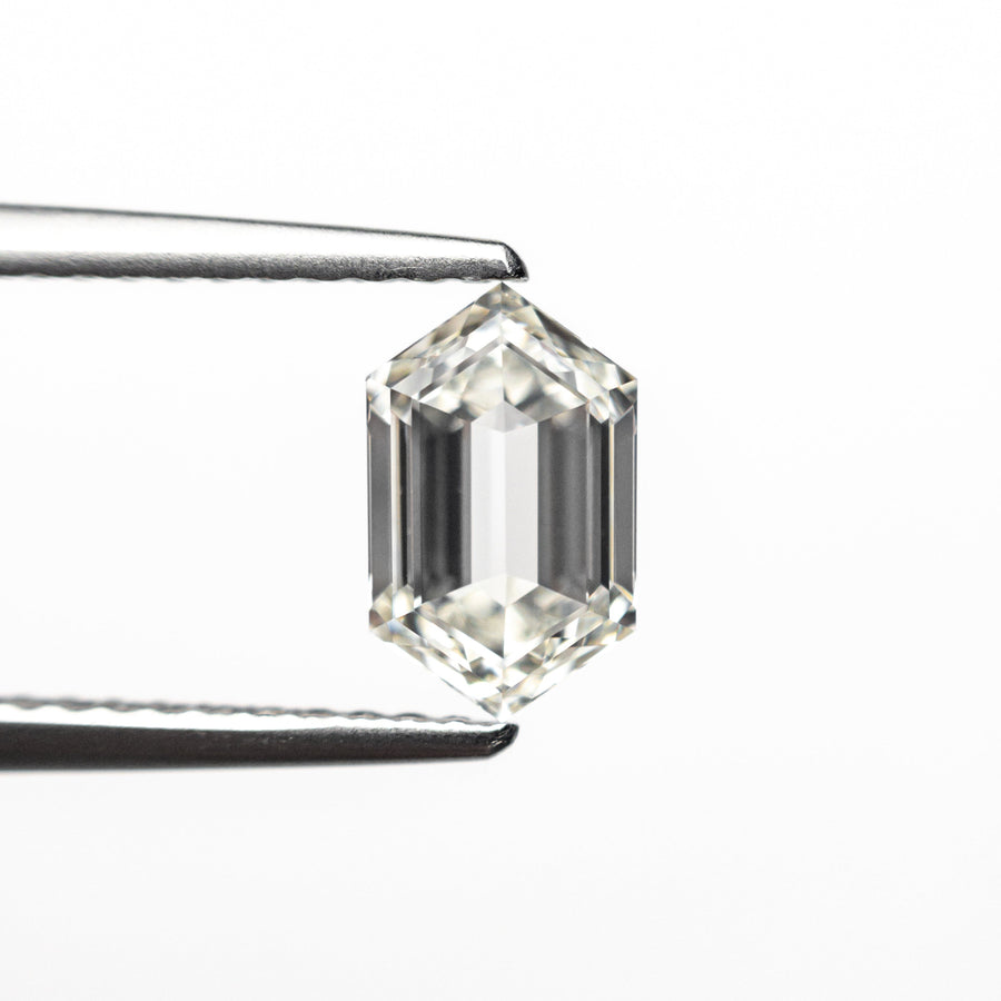 The 1.03ct 7.93x4.89x3.02mm GIA VVS1 J Hexagon Step Cut 25803-05 by East London jeweller Rachel Boston | Discover our collections of unique and timeless engagement rings, wedding rings, and modern fine jewellery. - Rachel Boston Jewellery