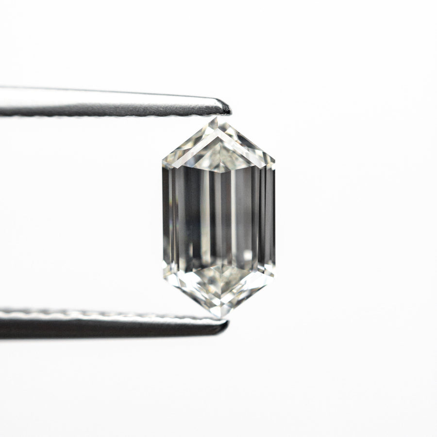 The 1.00ct 8.65x4.79x2.77mm GIA VS1 I Hexagon Step Cut 25803-08 by East London jeweller Rachel Boston | Discover our collections of unique and timeless engagement rings, wedding rings, and modern fine jewellery. - Rachel Boston Jewellery