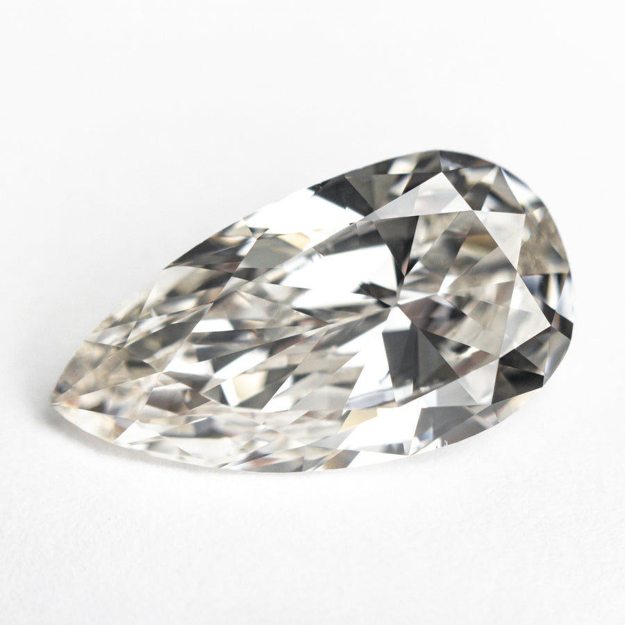 The 3.99ct 15.82x8.54x4.71mm GIA VS1 K Vintage Pear Brilliant 25918-01 by East London jeweller Rachel Boston | Discover our collections of unique and timeless engagement rings, wedding rings, and modern fine jewellery. - Rachel Boston Jewellery