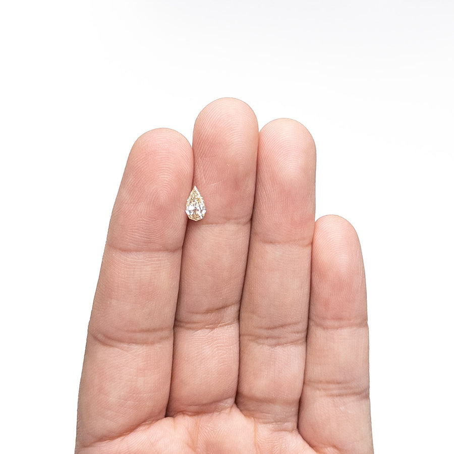 The 0.53ct 7.79x4.55x2.22mm VVS2 C3 Geo Pear Step Cut 🇿🇦 26109-10 by East London jeweller Rachel Boston | Discover our collections of unique and timeless engagement rings, wedding rings, and modern fine jewellery. - Rachel Boston Jewellery