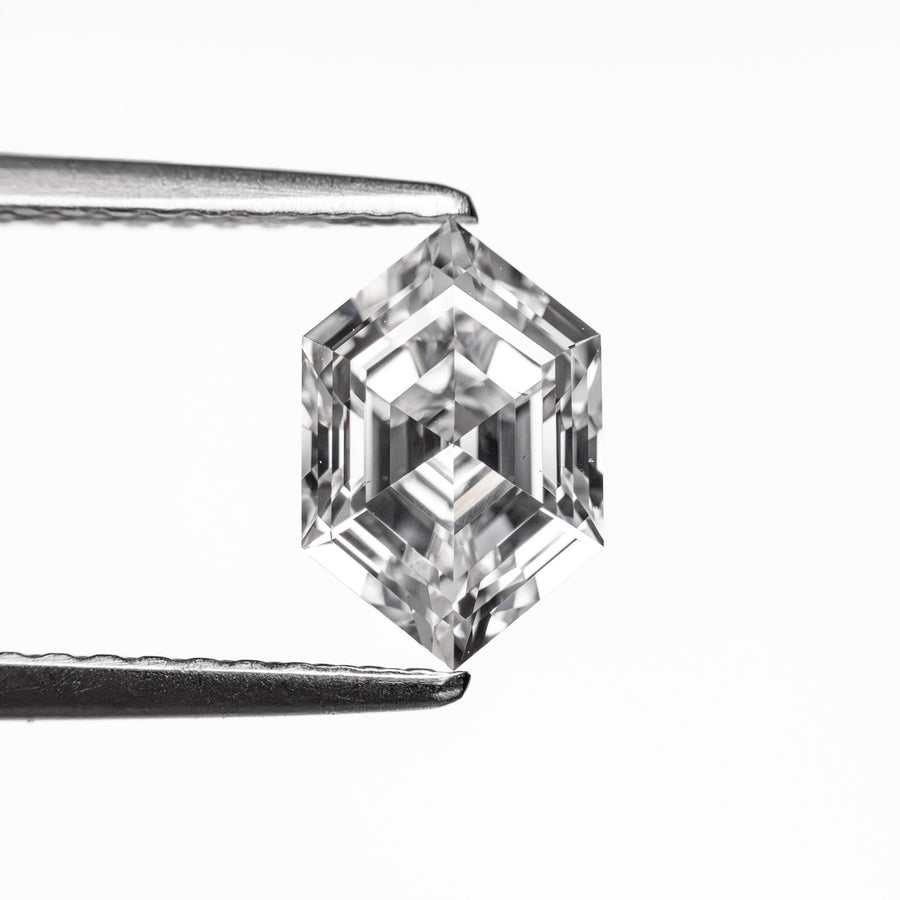 The 1.00ct 8.26x5.43x3.42mm SI1 F Hexagon Step Cut 🇨🇦 26243-01 by East London jeweller Rachel Boston | Discover our collections of unique and timeless engagement rings, wedding rings, and modern fine jewellery. - Rachel Boston Jewellery