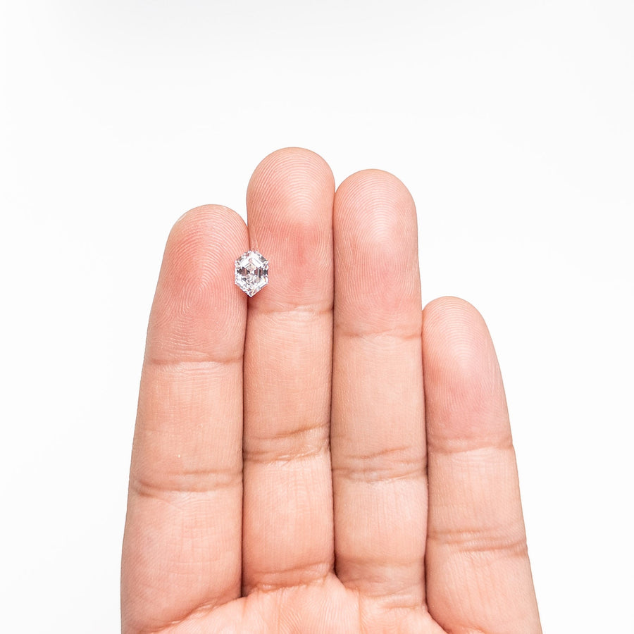 The 1.00ct 8.26x5.43x3.42mm SI1 F Hexagon Step Cut 🇨🇦 26243-01 by East London jeweller Rachel Boston | Discover our collections of unique and timeless engagement rings, wedding rings, and modern fine jewellery. - Rachel Boston Jewellery