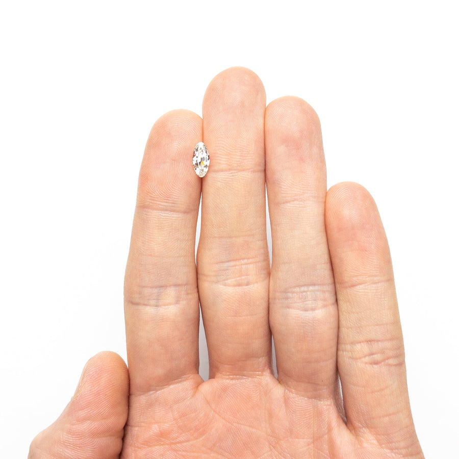 The 0.71ct 8.94x4.38x2.64mm VS1 L Modern Antique Moval Brilliant 26540-01 by East London jeweller Rachel Boston | Discover our collections of unique and timeless engagement rings, wedding rings, and modern fine jewellery. - Rachel Boston Jewellery