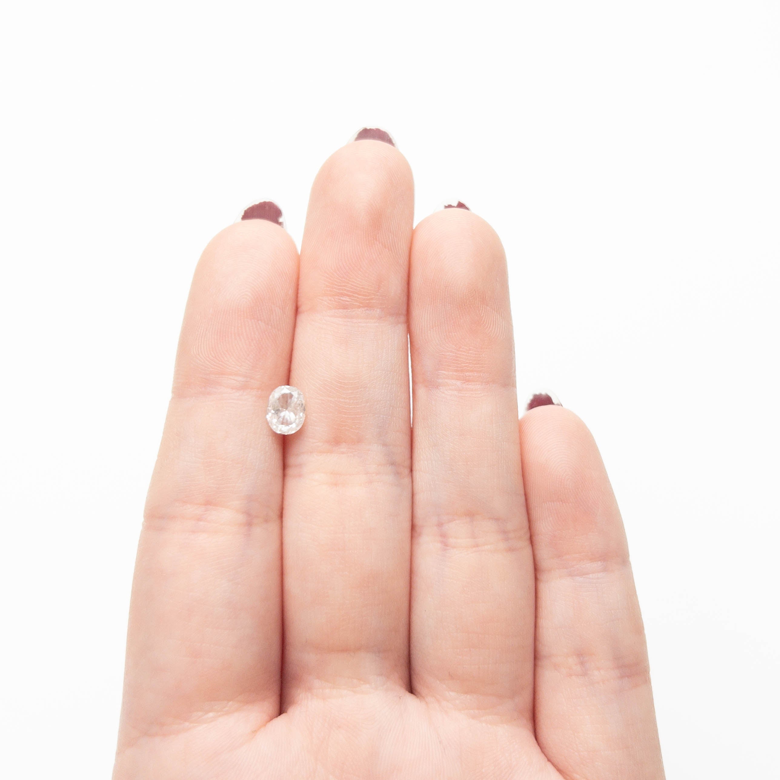 The 1.13ct 6.50x5.13x3.74mm Oval Brilliant 26787-19 by East London jeweller Rachel Boston | Discover our collections of unique and timeless engagement rings, wedding rings, and modern fine jewellery.