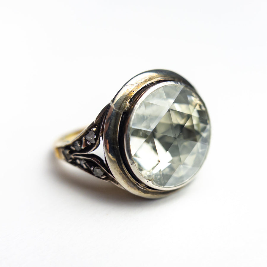 The 4.00ct Antique Round Rosecut 14K Yellow Gold and Silver Ring 27131-01 by East London jeweller Rachel Boston | Discover our collections of unique and timeless engagement rings, wedding rings, and modern fine jewellery. - Rachel Boston Jewellery