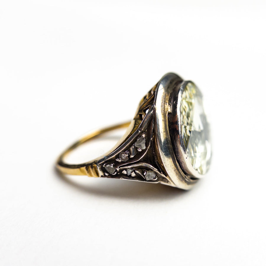 The 4.00ct Antique Round Rosecut 14K Yellow Gold and Silver Ring 27131-01 by East London jeweller Rachel Boston | Discover our collections of unique and timeless engagement rings, wedding rings, and modern fine jewellery. - Rachel Boston Jewellery