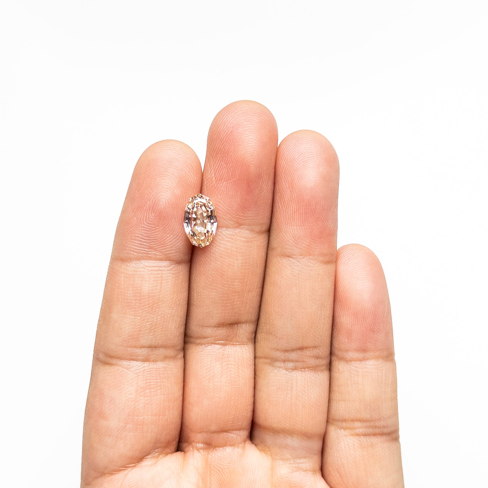 The 3.02ct 11.55x7.22x4.60mm SI1 C4 Geo Oval Step Cut 🇿🇦 27516-02 by East London jeweller Rachel Boston | Discover our collections of unique and timeless engagement rings, wedding rings, and modern fine jewellery.