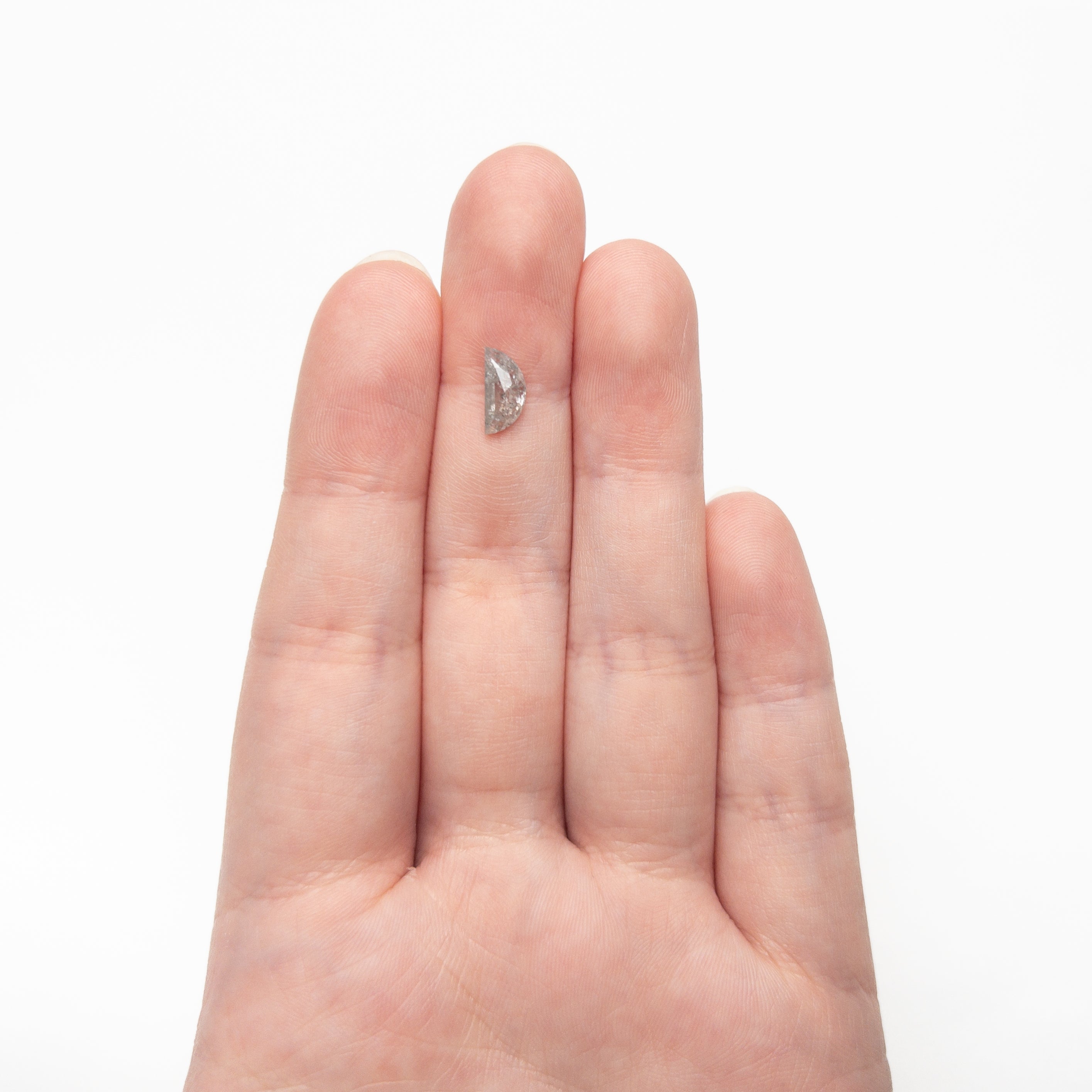 The 0.90ct 9.31x4.46x2.44mm Half Moon Rosecut 27545-09 by East London jeweller Rachel Boston | Discover our collections of unique and timeless engagement rings, wedding rings, and modern fine jewellery.