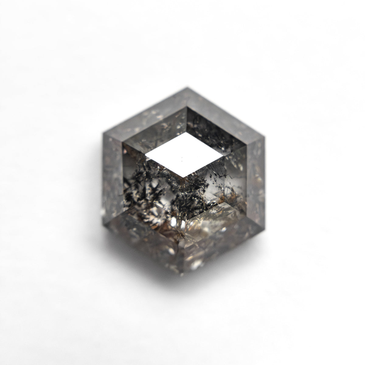The 3.25ct 9.54x8.38x4.54mm Hexagon Rosecut 27550-02 by East London jeweller Rachel Boston | Discover our collections of unique and timeless engagement rings, wedding rings, and modern fine jewellery.