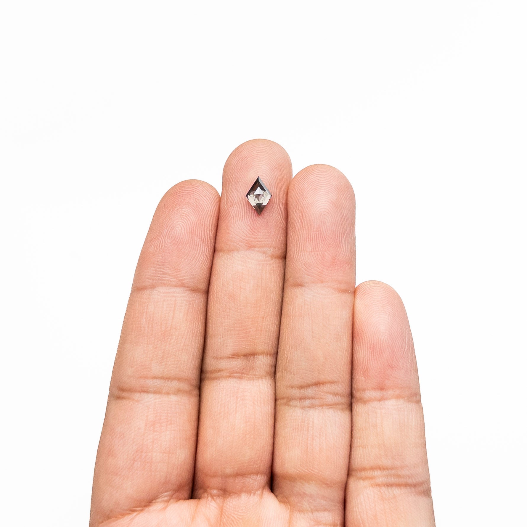 The 0.74ct 8.36x5.67x3.14mm Fancy Grey Lozenge Rosecut 27909-03 by East London jeweller Rachel Boston | Discover our collections of unique and timeless engagement rings, wedding rings, and modern fine jewellery.