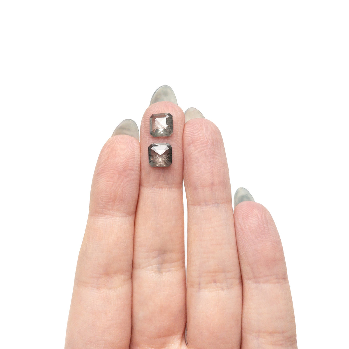 The 3.10cttw 7.25x7.27x2.85mm Cut Corner Square Rosecut Matching Pair 28343-01 by East London jeweller Rachel Boston | Discover our collections of unique and timeless engagement rings, wedding rings, and modern fine jewellery.