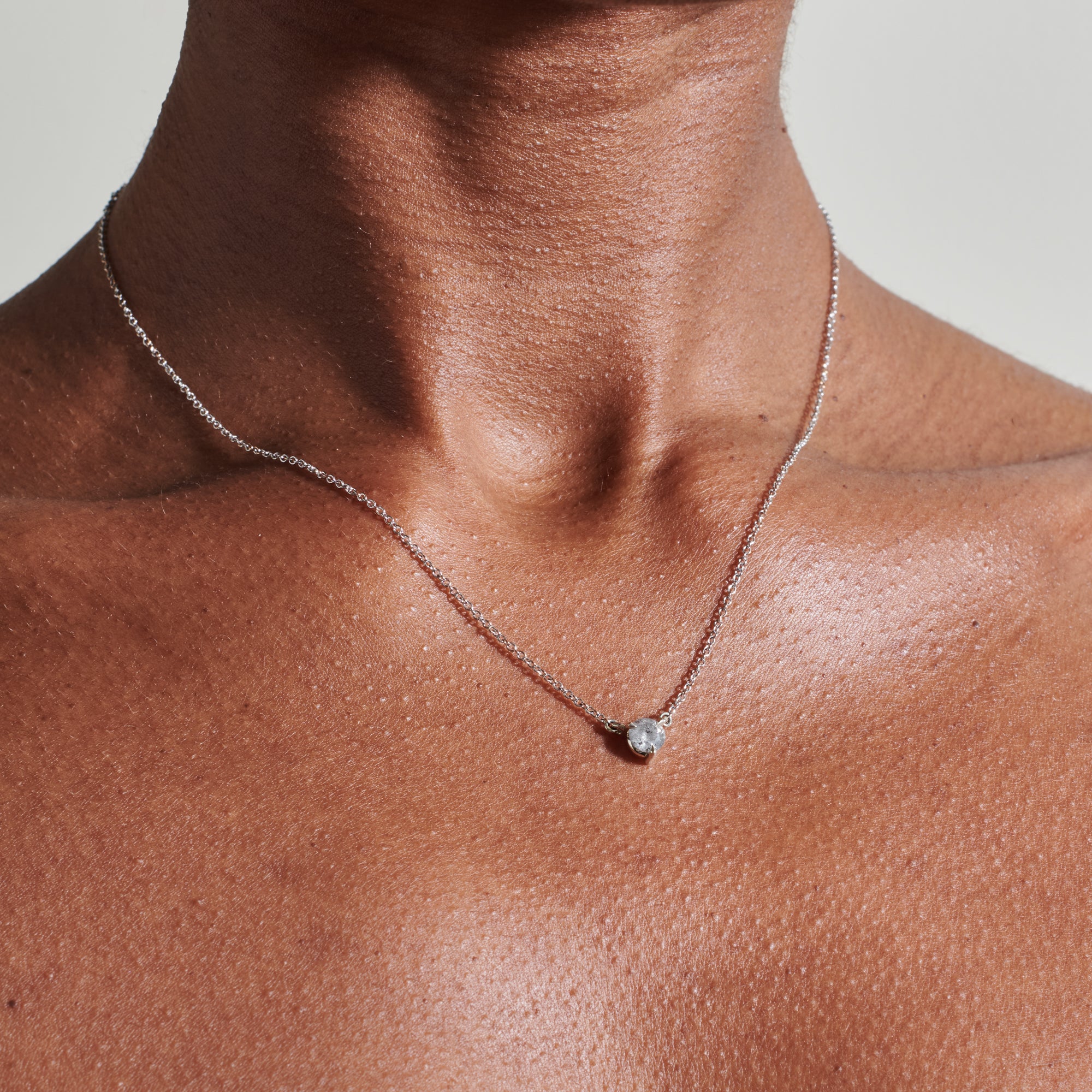 The 5mm Salt and Pepper Grey Diamond Necklace - 0.60ct by East London jeweller Rachel Boston | Discover our collections of unique and timeless engagement rings, wedding rings, and modern fine jewellery.