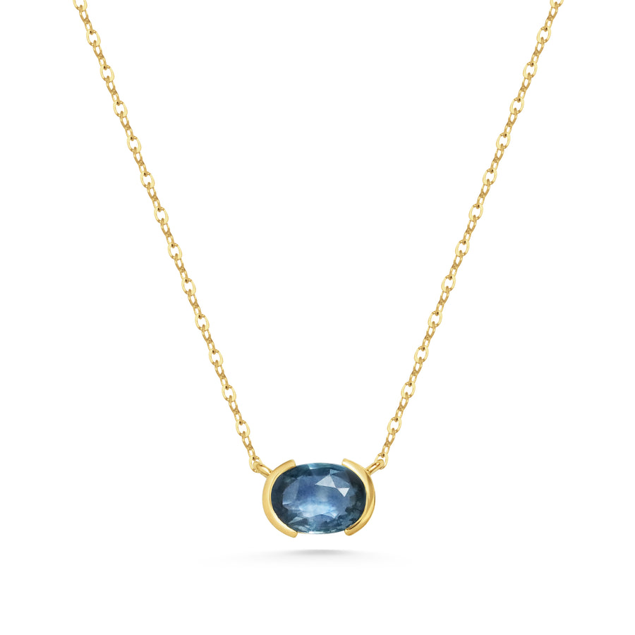 The X - Arbus Necklace- 1.02ct Blue by East London jeweller Rachel Boston | Discover our collections of unique and timeless engagement rings, wedding rings, and modern fine jewellery. - Rachel Boston Jewellery