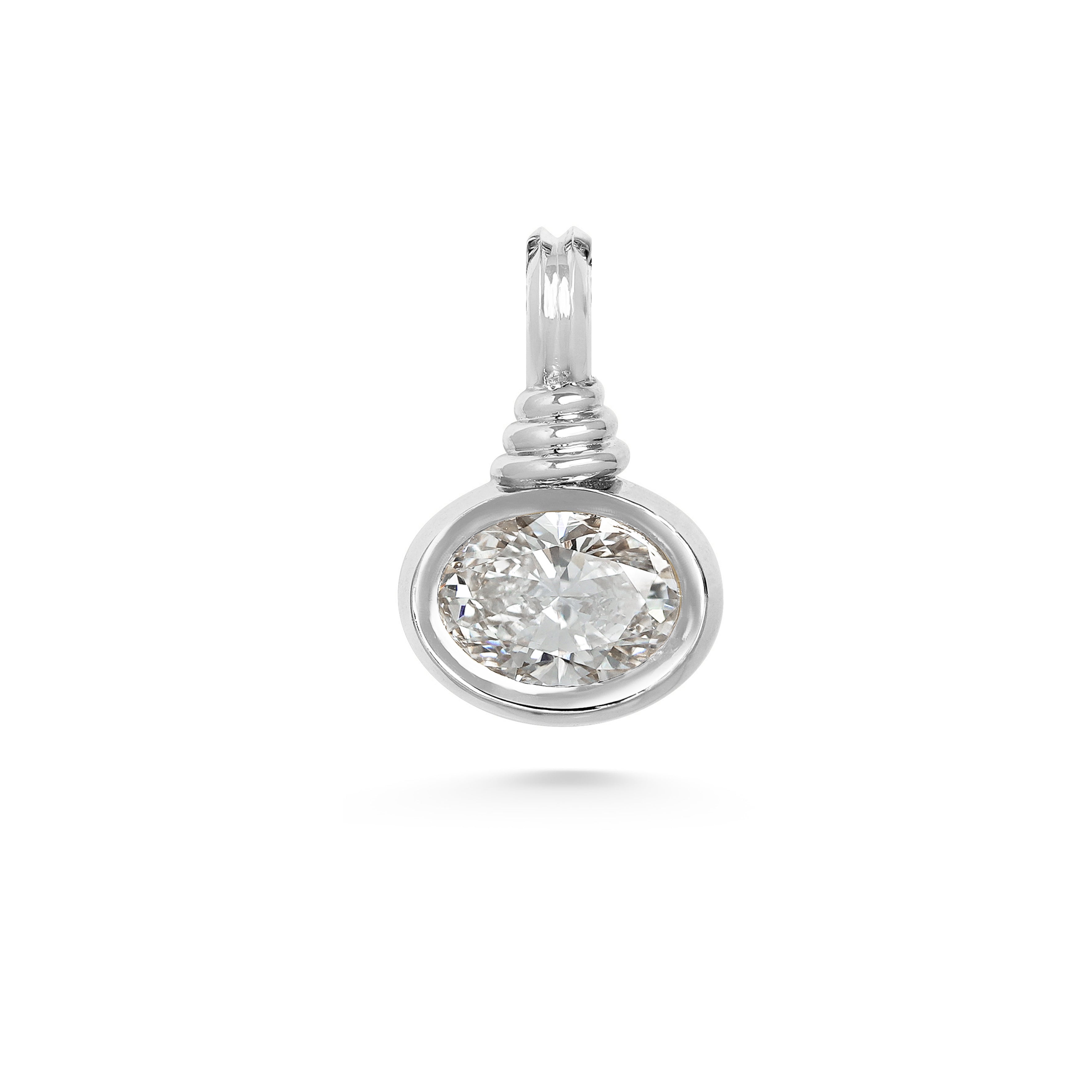 The Bound Pendant - Oval Cut by East London jeweller Rachel Boston | Discover our collections of unique and timeless engagement rings, wedding rings, and modern fine jewellery.