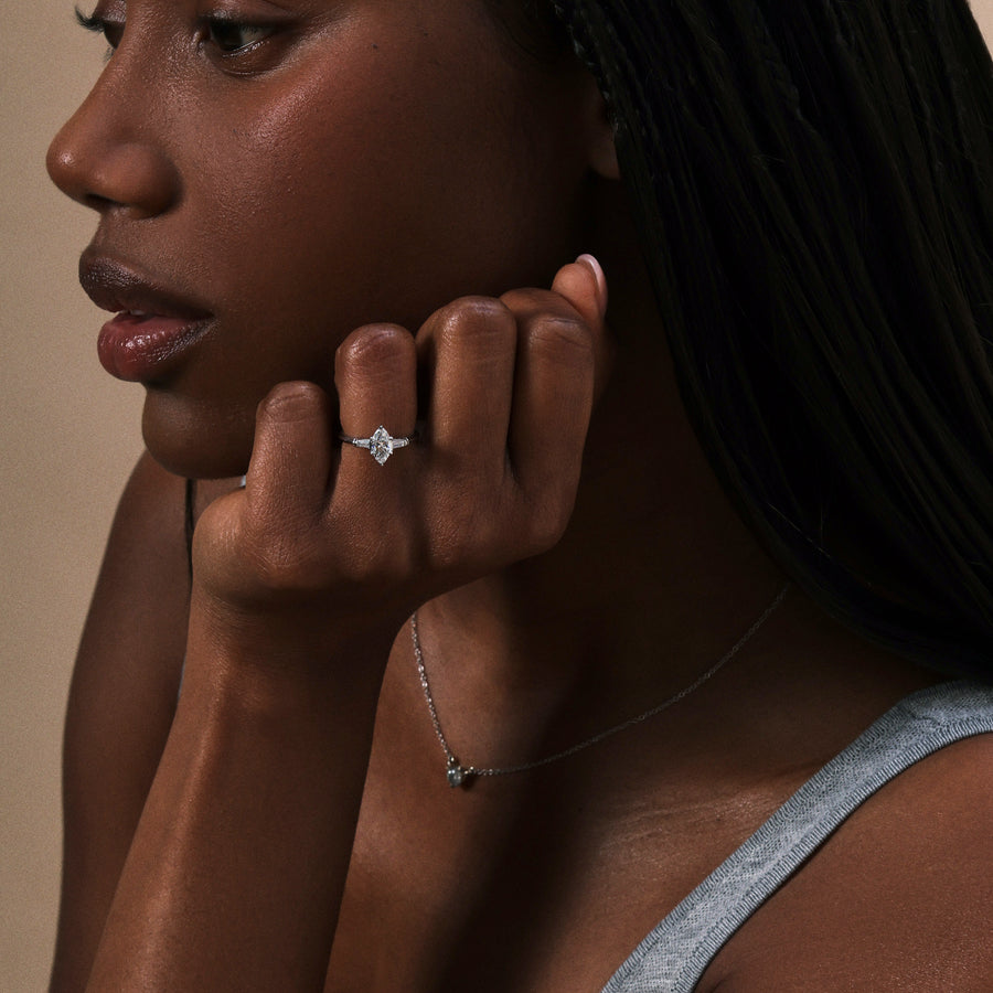 The Bette Ring - Marquise Cut by East London jeweller Rachel Boston | Discover our collections of unique and timeless engagement rings, wedding rings, and modern fine jewellery. - Rachel Boston Jewellery
