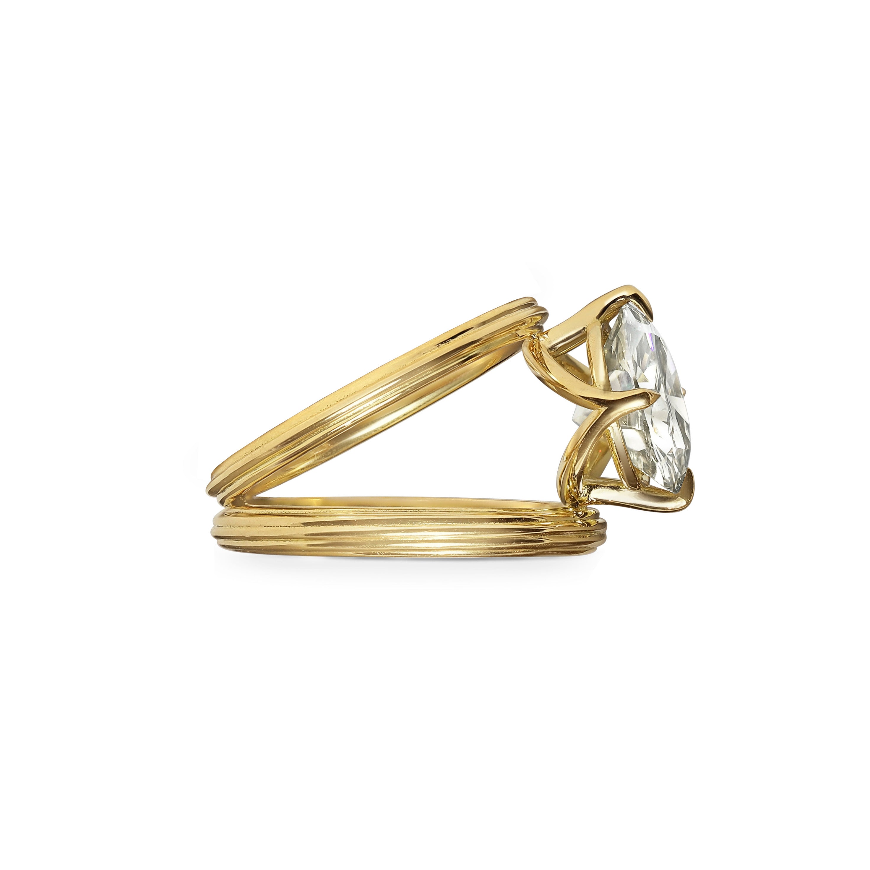 The X - CASSIAN Ring by East London jeweller Rachel Boston | Discover our collections of unique and timeless engagement rings, wedding rings, and modern fine jewellery.