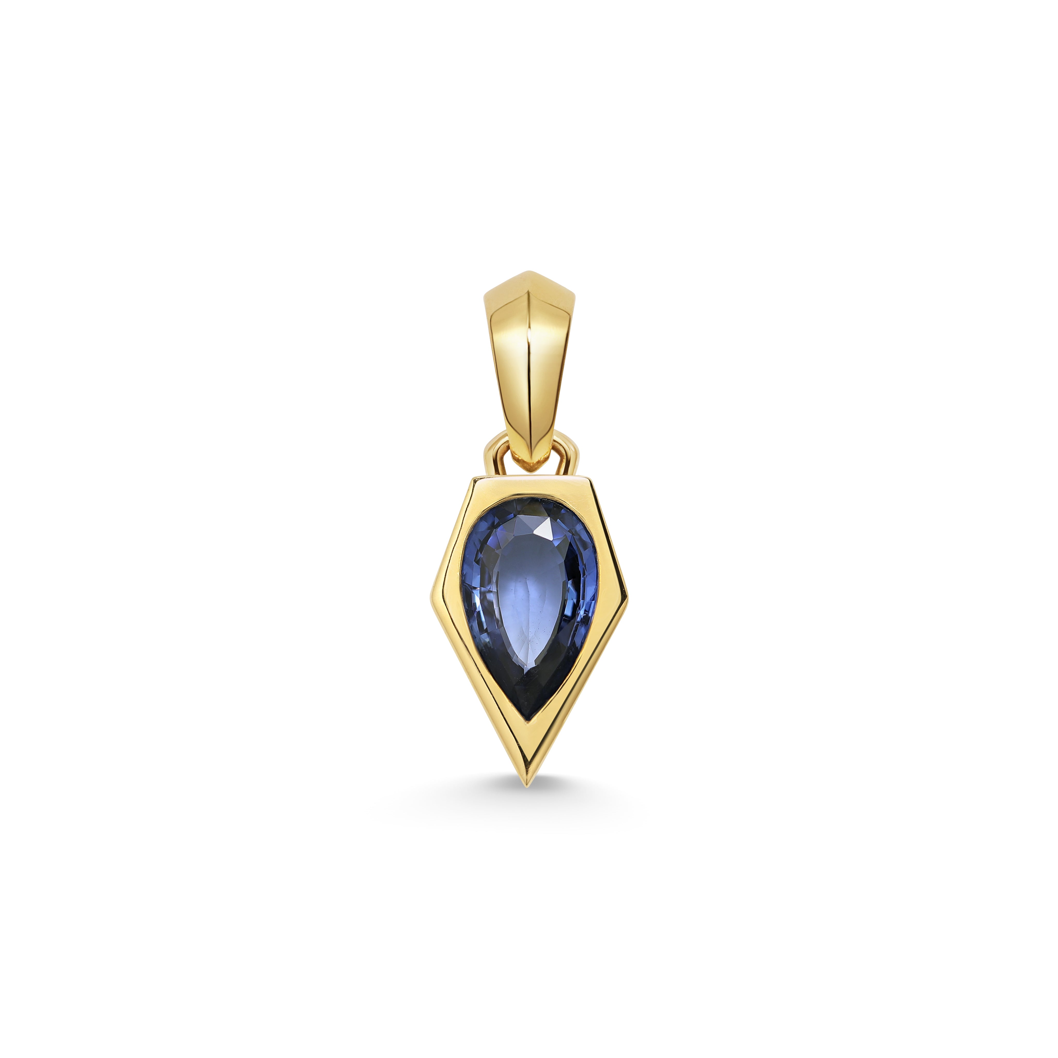 The Chunky Charm Pendant - Sapphire 2.47ct by East London jeweller Rachel Boston | Discover our collections of unique and timeless engagement rings, wedding rings, and modern fine jewellery.