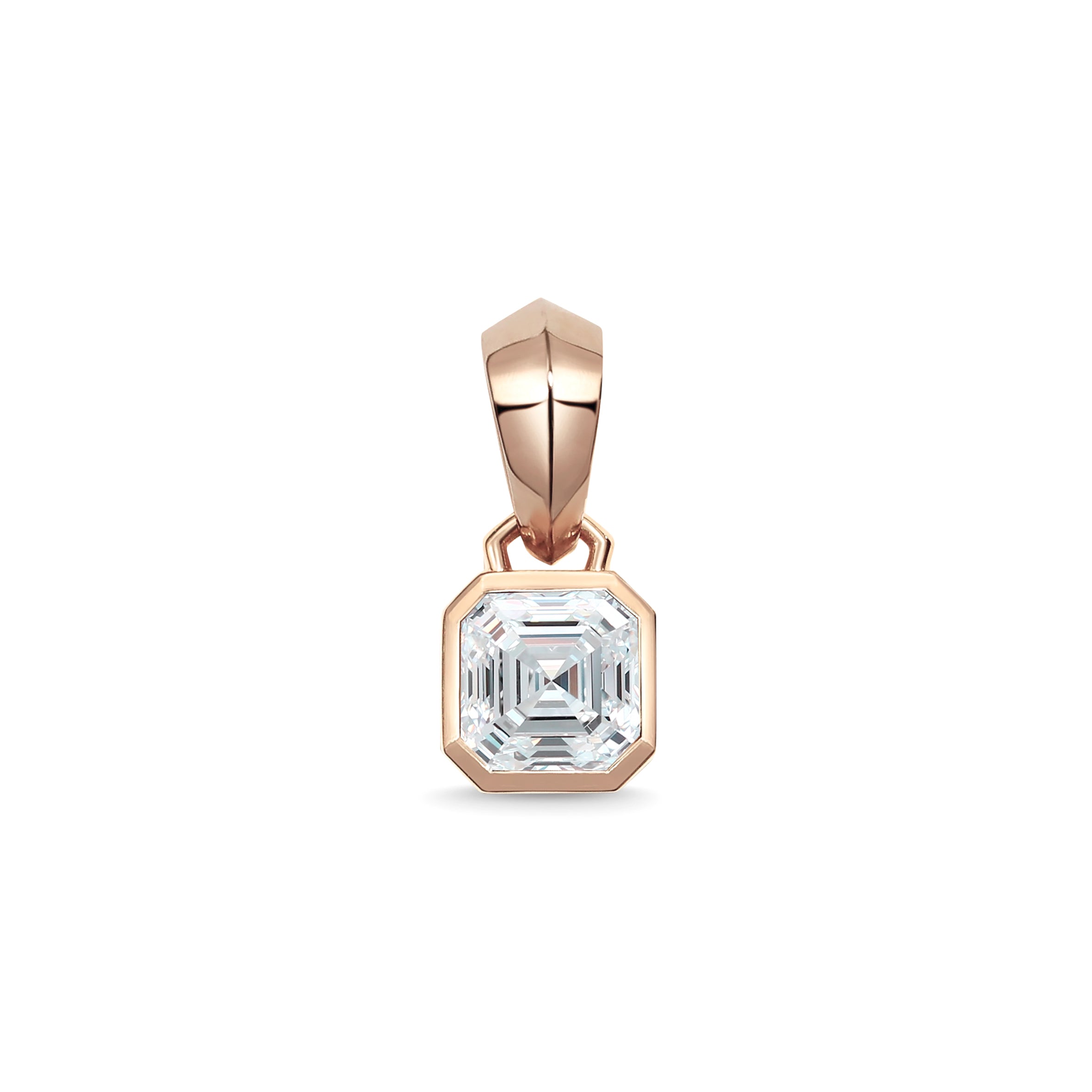 The Chunky Charm Pendant - Asscher Cut by East London jeweller Rachel Boston | Discover our collections of unique and timeless engagement rings, wedding rings, and modern fine jewellery.