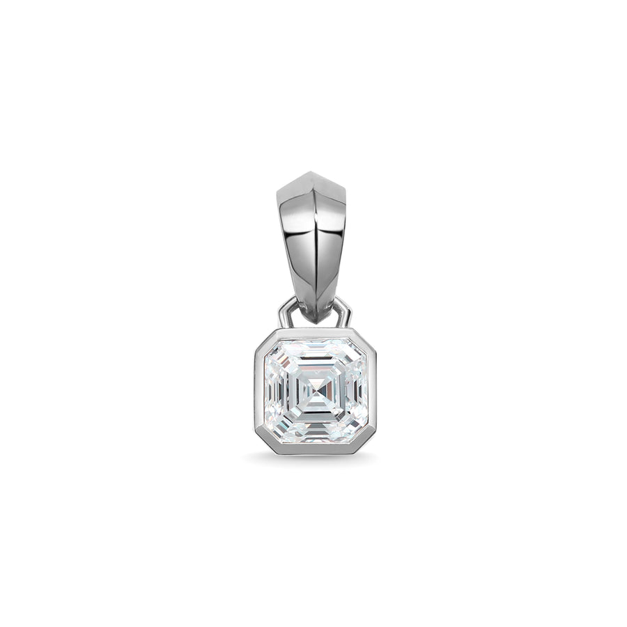 The Chunky Charm Pendant - Asscher Cut by East London jeweller Rachel Boston | Discover our collections of unique and timeless engagement rings, wedding rings, and modern fine jewellery. - Rachel Boston Jewellery