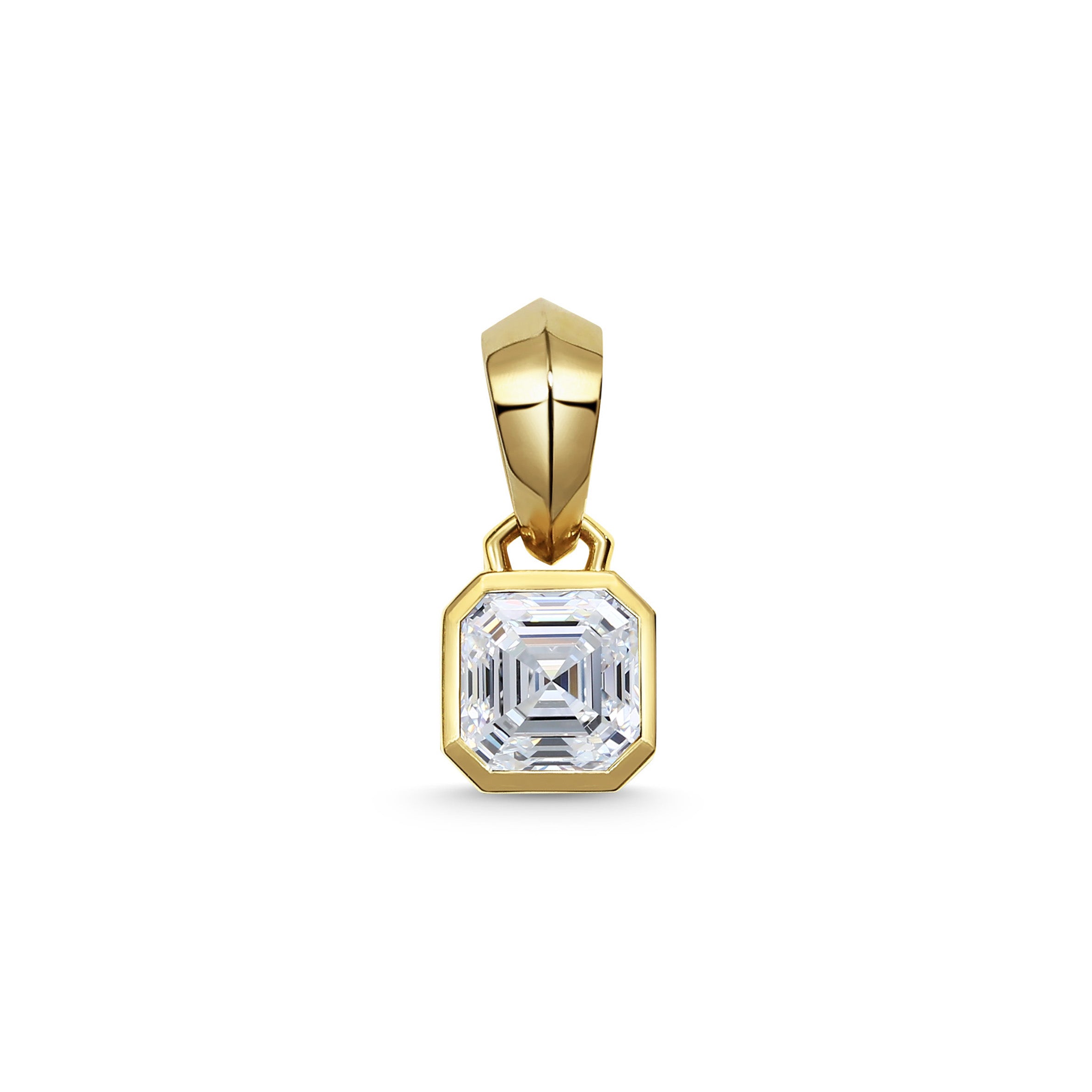 The Chunky Charm Pendant - Asscher Cut by East London jeweller Rachel Boston | Discover our collections of unique and timeless engagement rings, wedding rings, and modern fine jewellery.