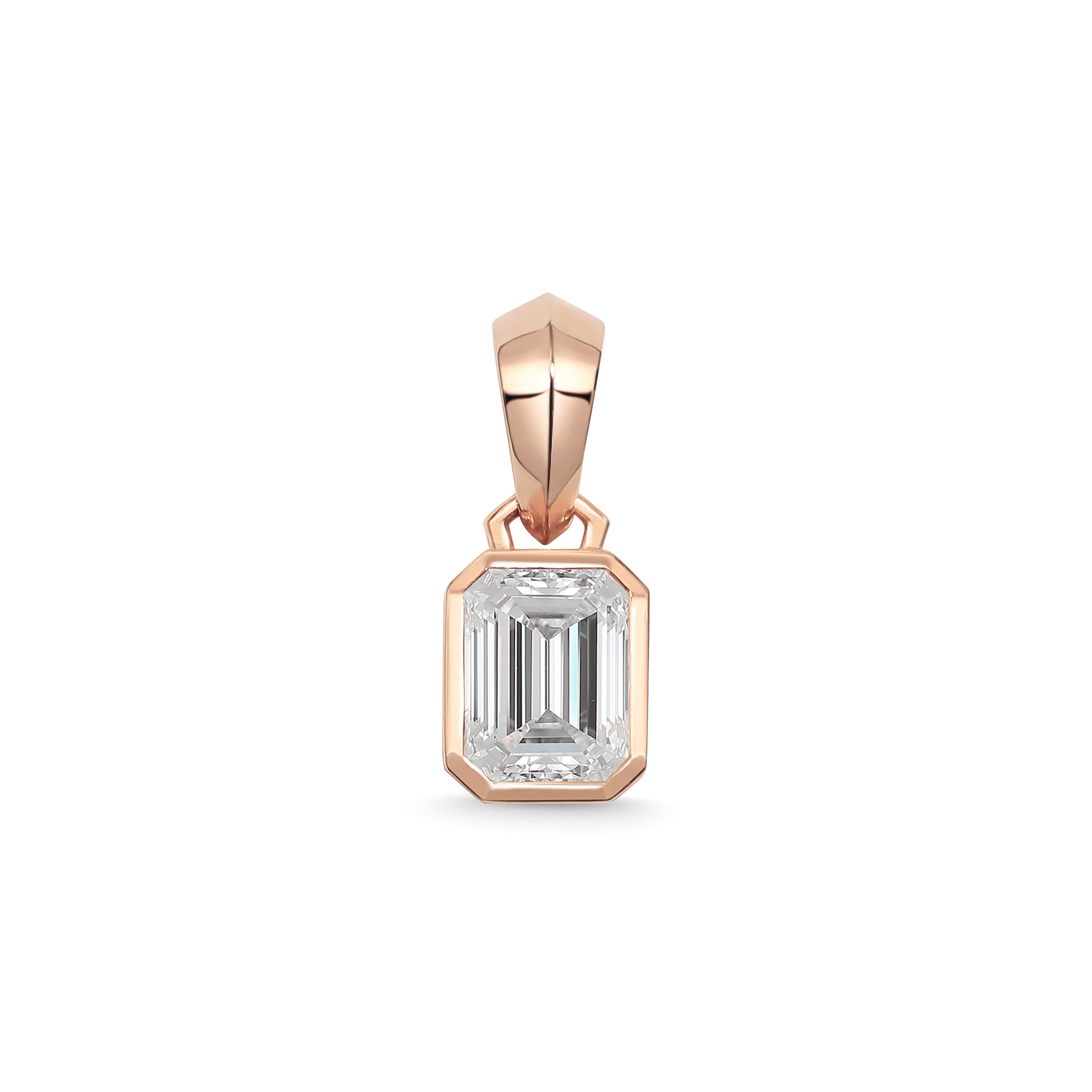 The Chunky Charm Pendant - Emerald Cut by East London jeweller Rachel Boston | Discover our collections of unique and timeless engagement rings, wedding rings, and modern fine jewellery.