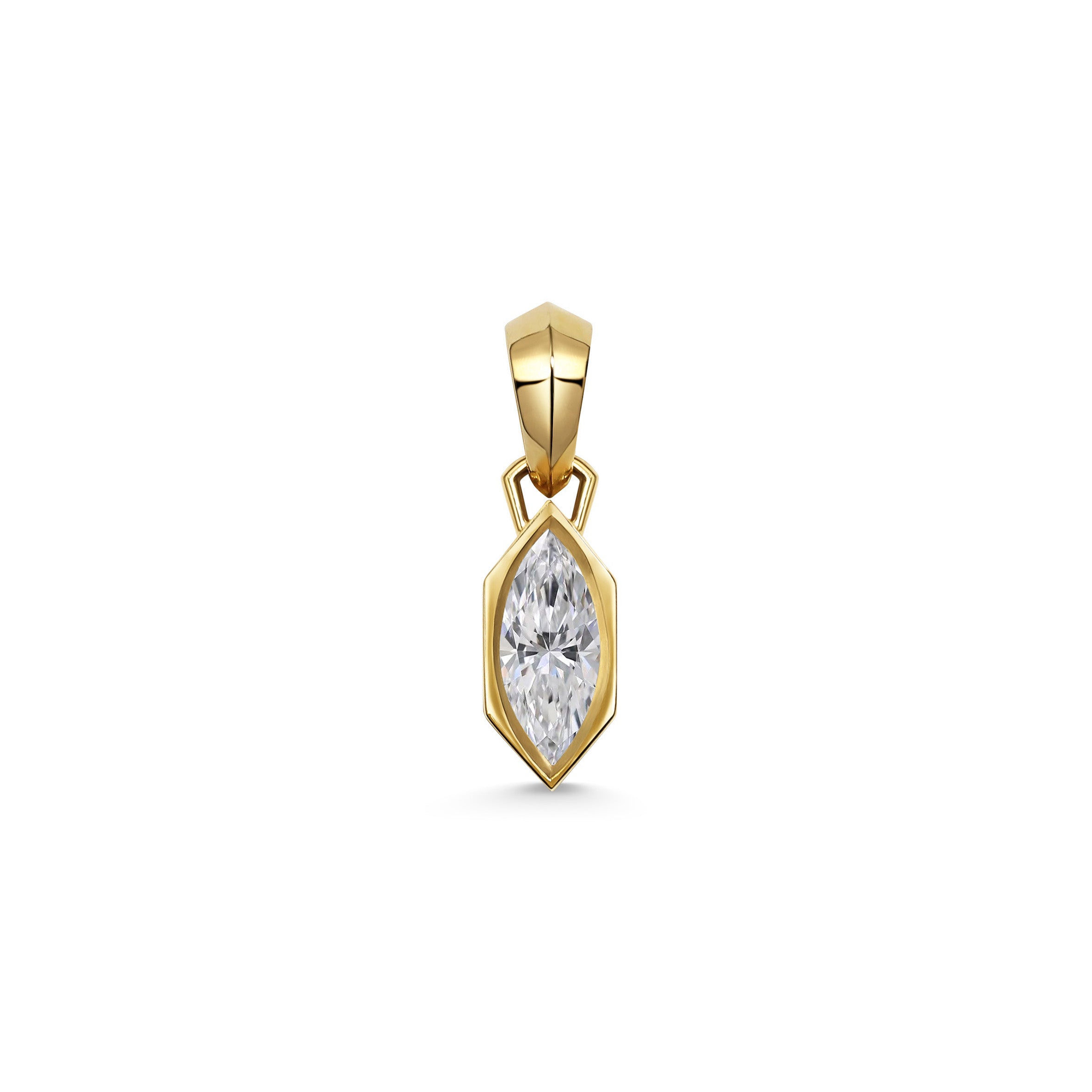 The Chunky Charm Pendant - Marquise Cut by East London jeweller Rachel Boston | Discover our collections of unique and timeless engagement rings, wedding rings, and modern fine jewellery.