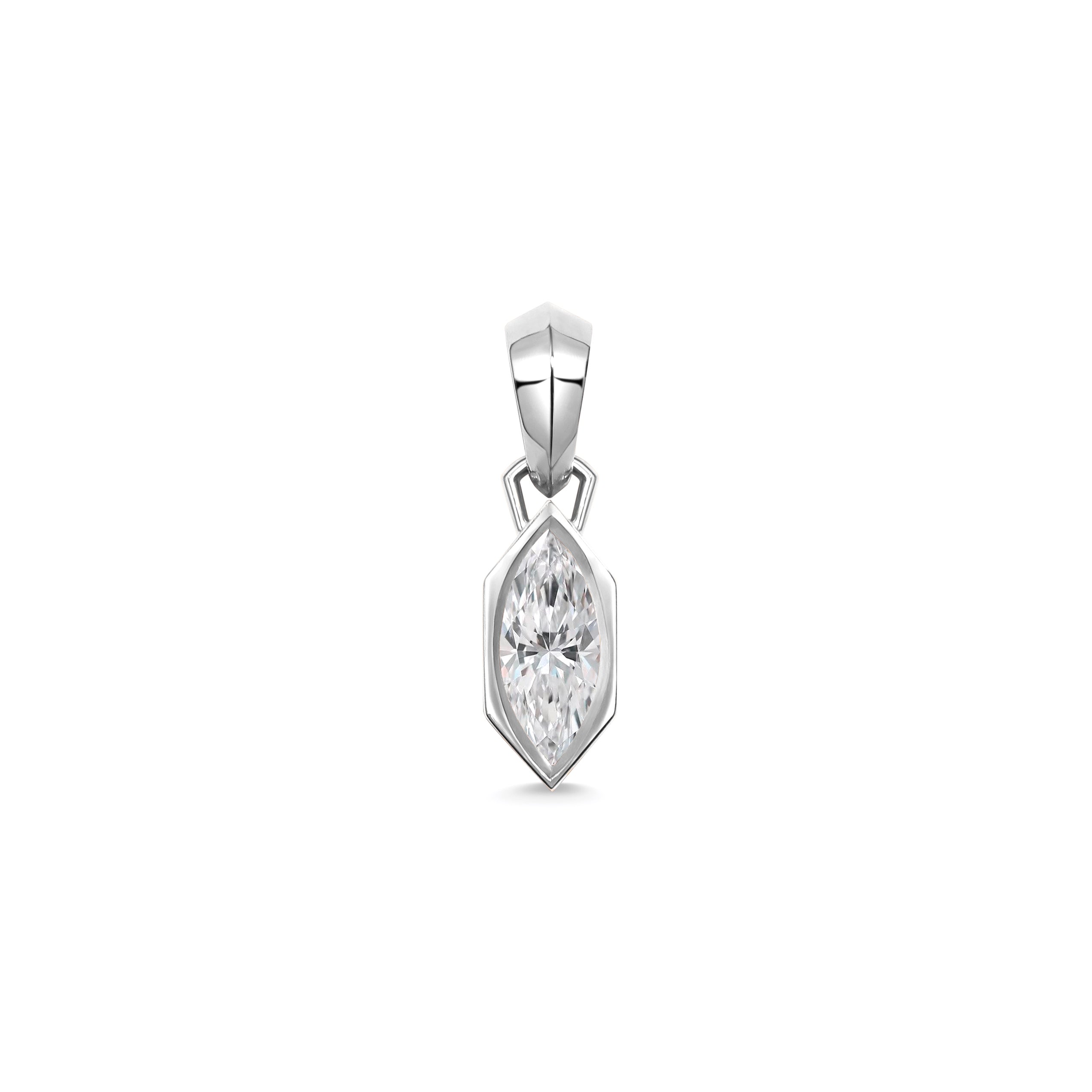 The Chunky Charm Pendant - Marquise Cut by East London jeweller Rachel Boston | Discover our collections of unique and timeless engagement rings, wedding rings, and modern fine jewellery.