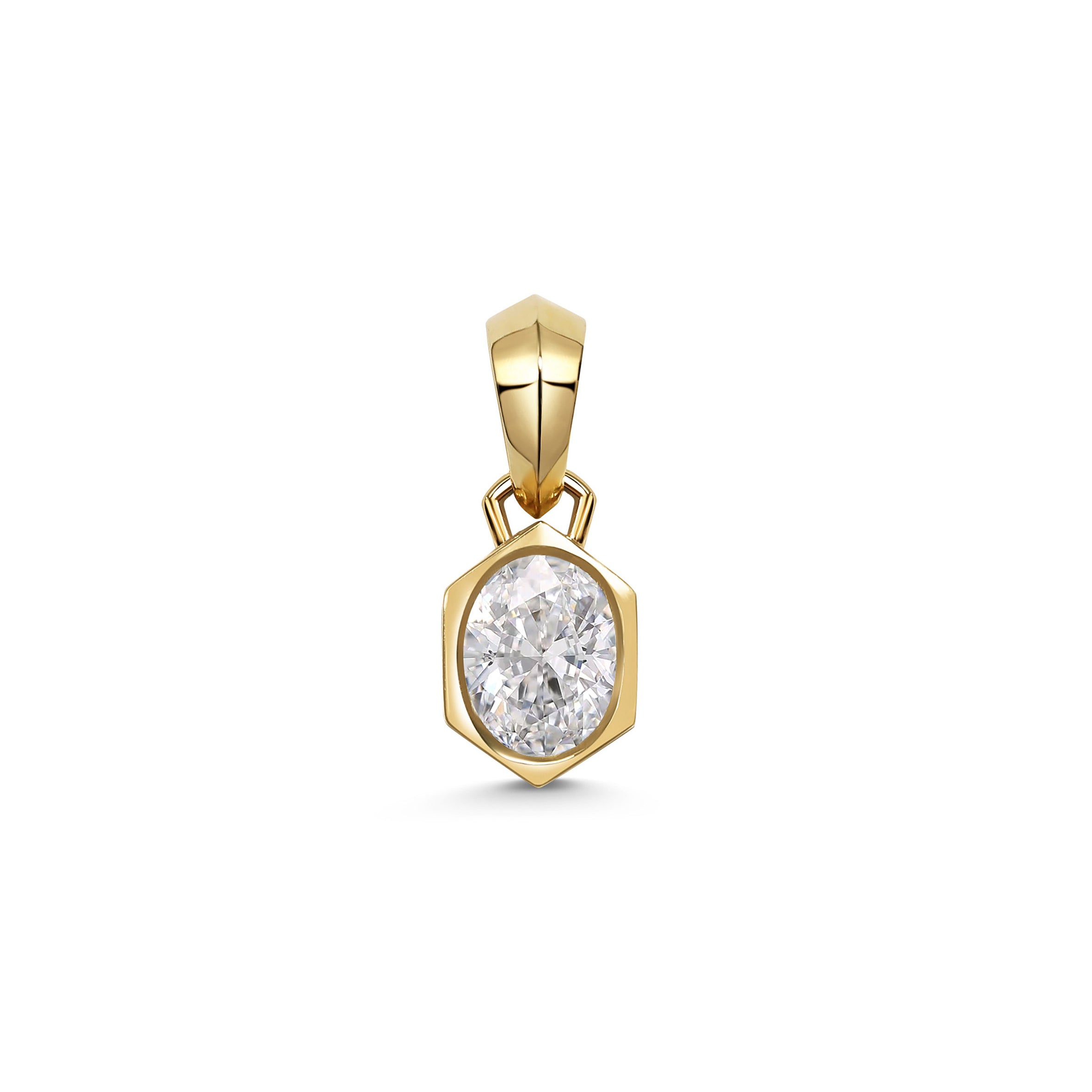The Chunky Charm Pendant - Oval Cut by East London jeweller Rachel Boston | Discover our collections of unique and timeless engagement rings, wedding rings, and modern fine jewellery.