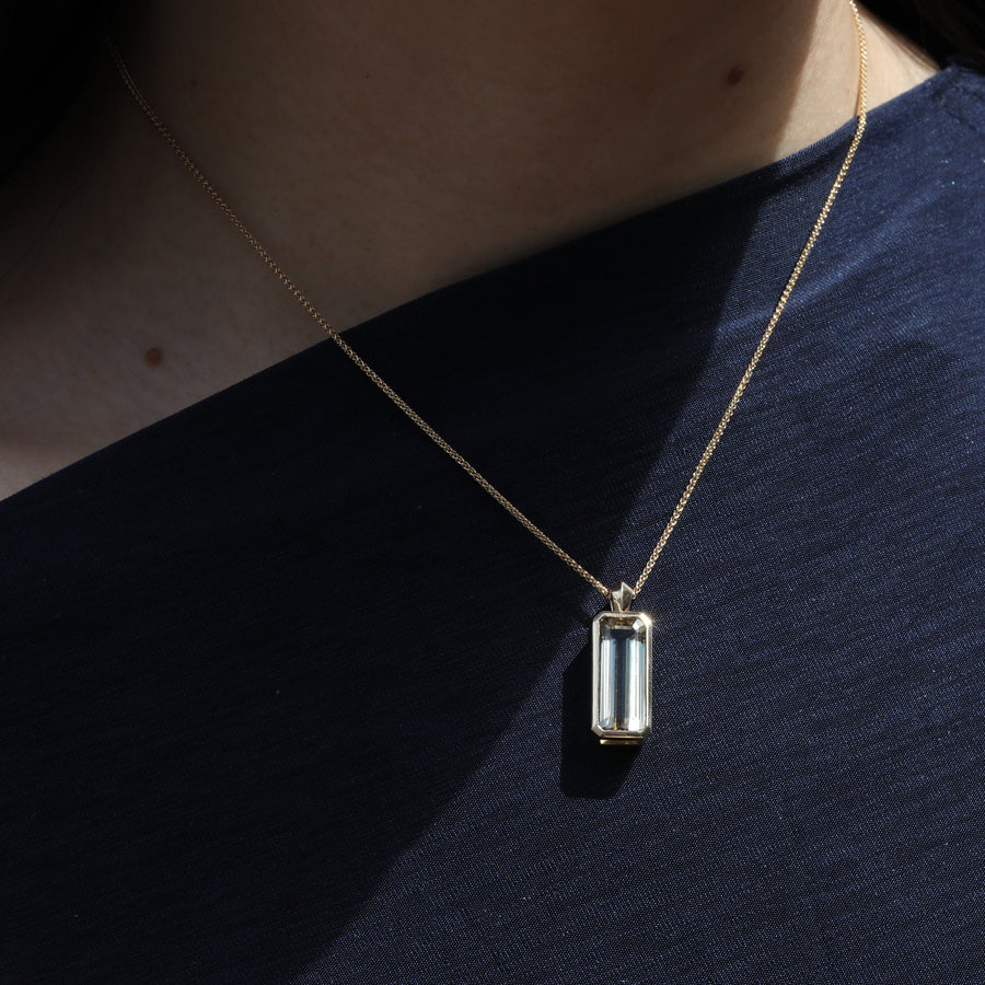 The Dahlia Necklace - 7.14ct Tourmaline by East London jeweller Rachel Boston | Discover our collections of unique and timeless engagement rings, wedding rings, and modern fine jewellery. - Rachel Boston Jewellery