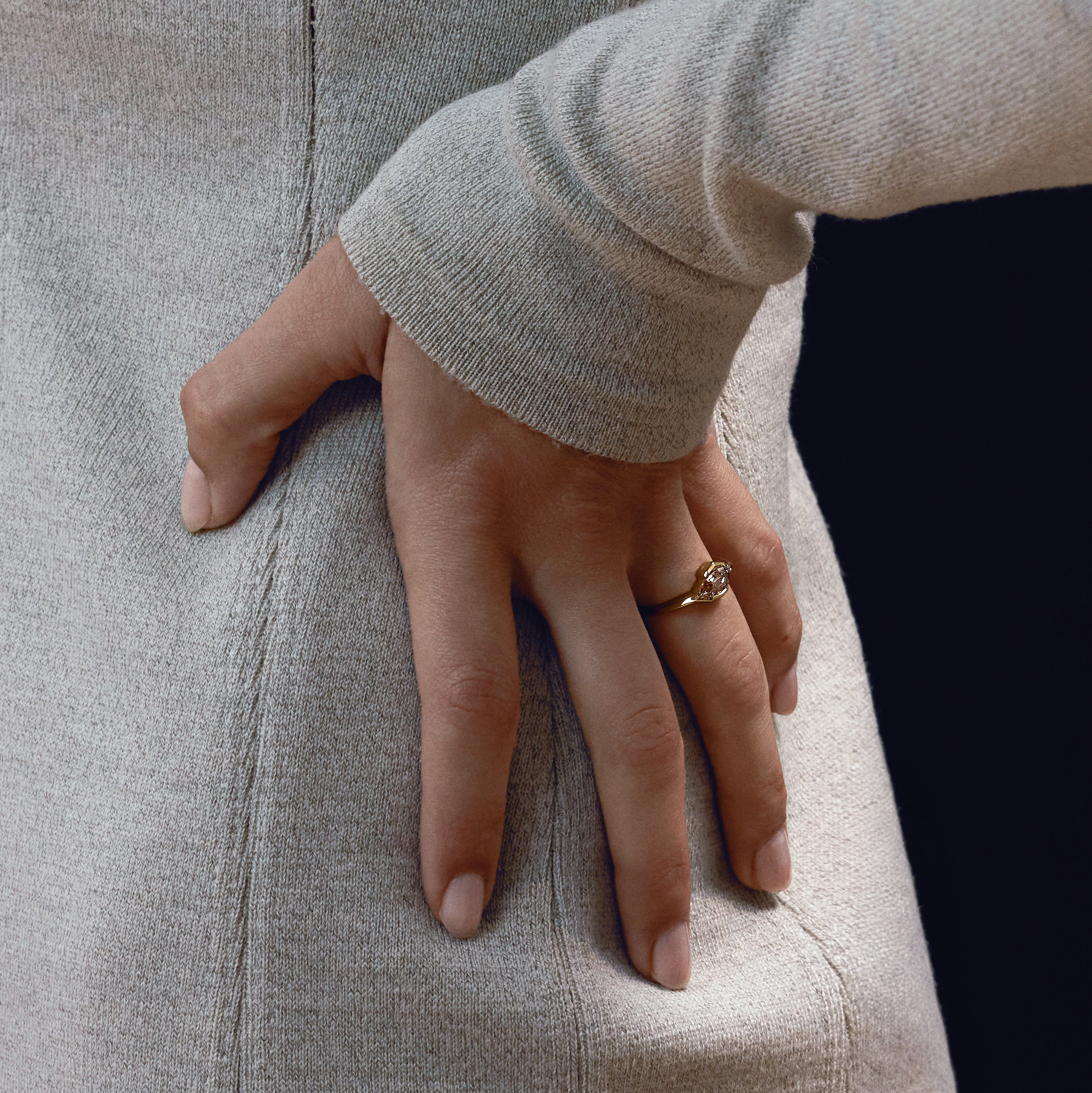 The Current Ring by East London jeweller Rachel Boston | Discover our collections of unique and timeless engagement rings, wedding rings, and modern fine jewellery.