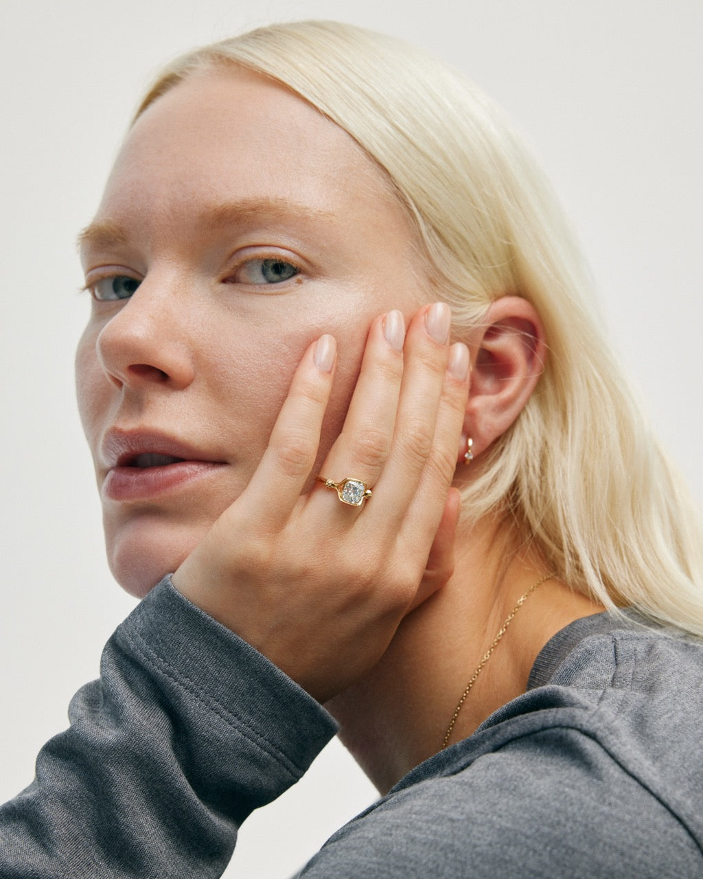 The OLWEN Ring by East London jeweller Rachel Boston | Discover our collections of unique and timeless engagement rings, wedding rings, and modern fine jewellery.