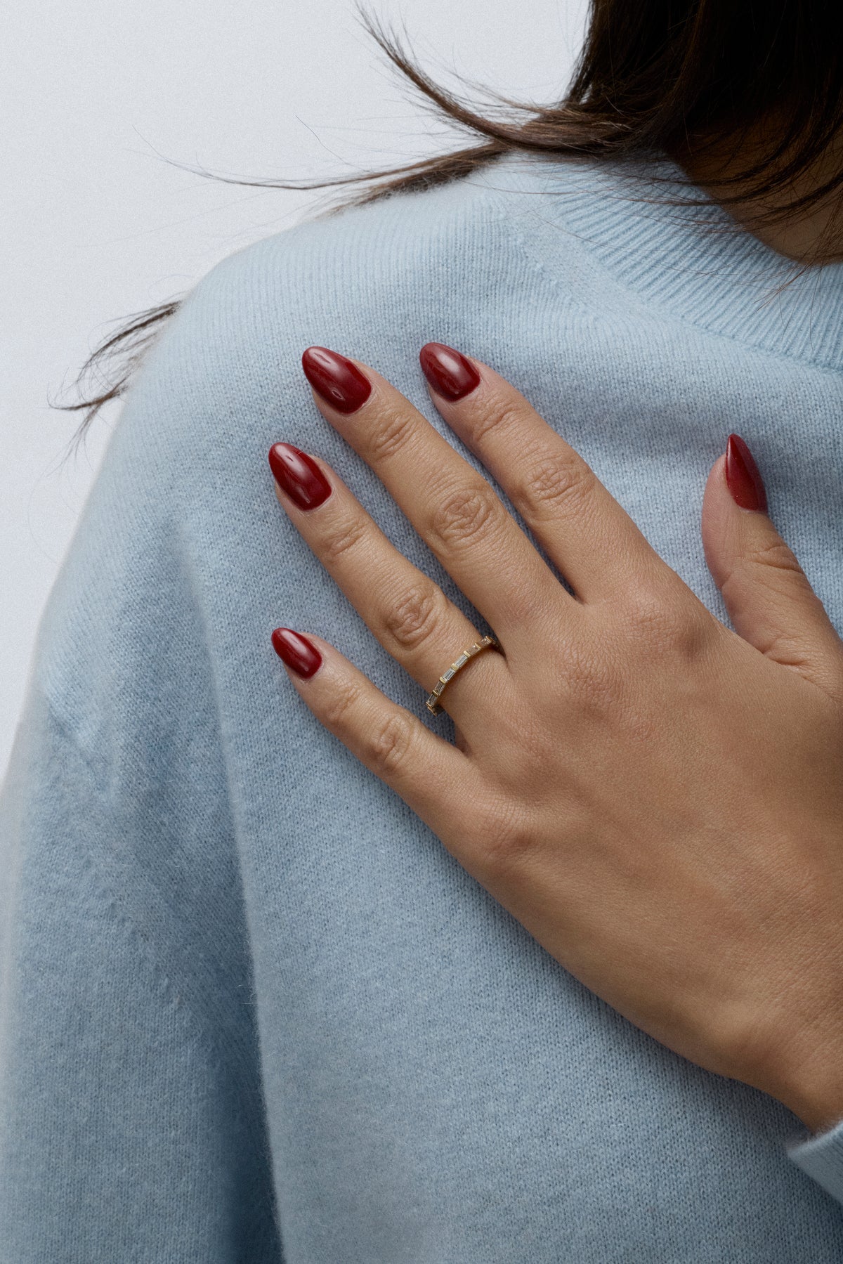 The Octagon Baguette Diamond Wedding Band by East London jeweller Rachel Boston | Discover our collections of unique and timeless engagement rings, wedding rings, and modern fine jewellery.
