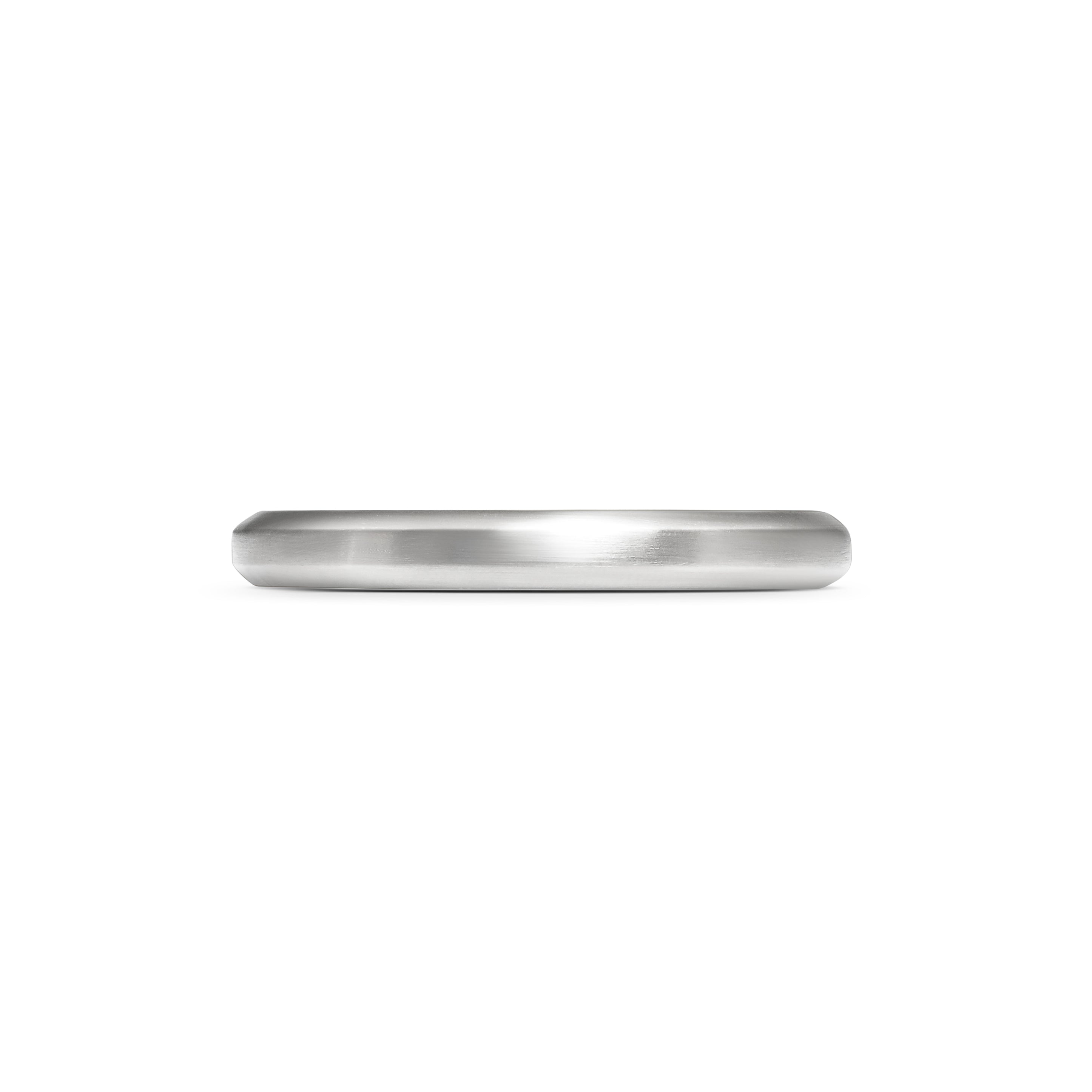 The Chamfered Edge Wedding Band - Matte - 2.5mm by East London jeweller Rachel Boston | Discover our collections of unique and timeless engagement rings, wedding rings, and modern fine jewellery.