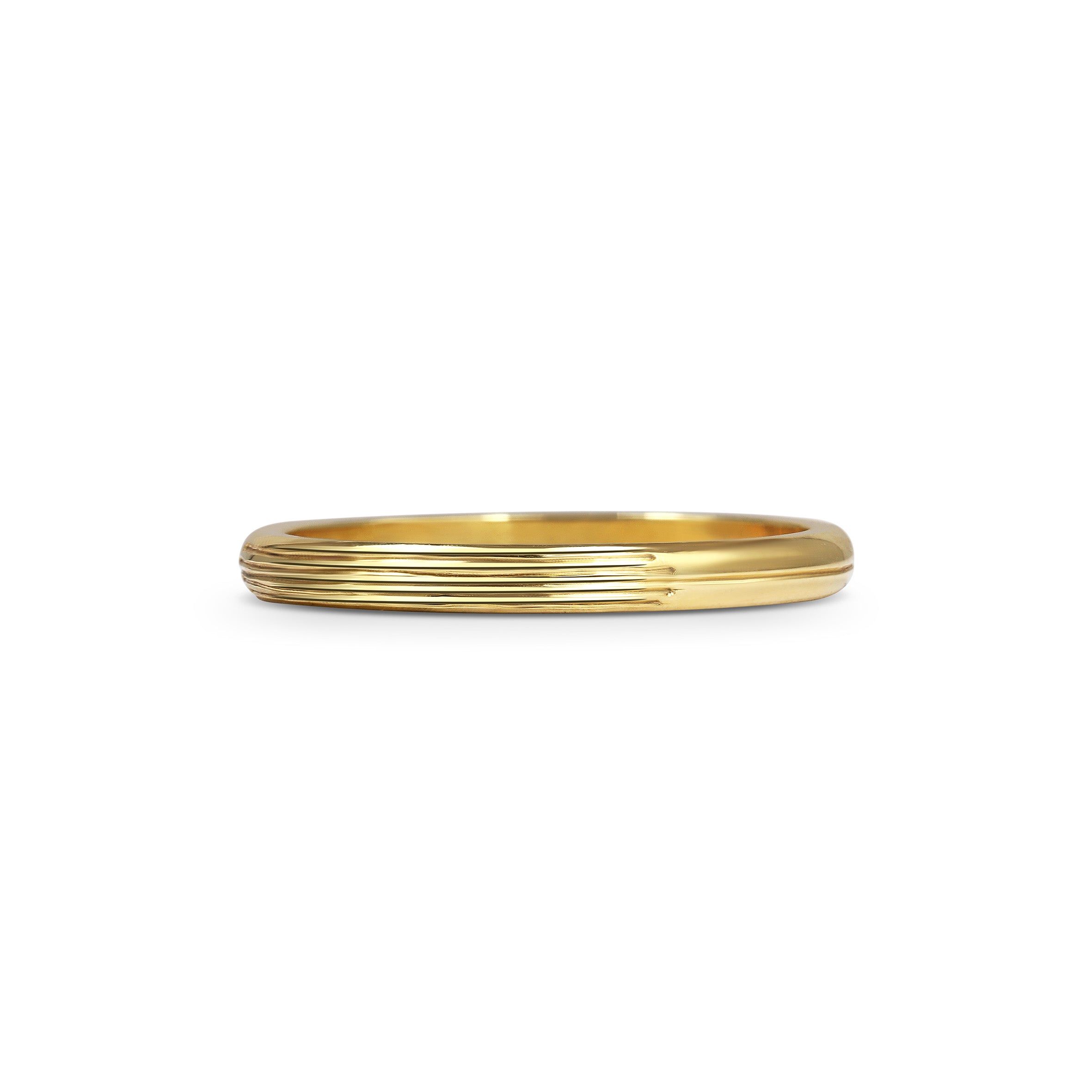 The Stream Engraved D Shaped Band - 2mm by East London jeweller Rachel Boston | Discover our collections of unique and timeless engagement rings, wedding rings, and modern fine jewellery.