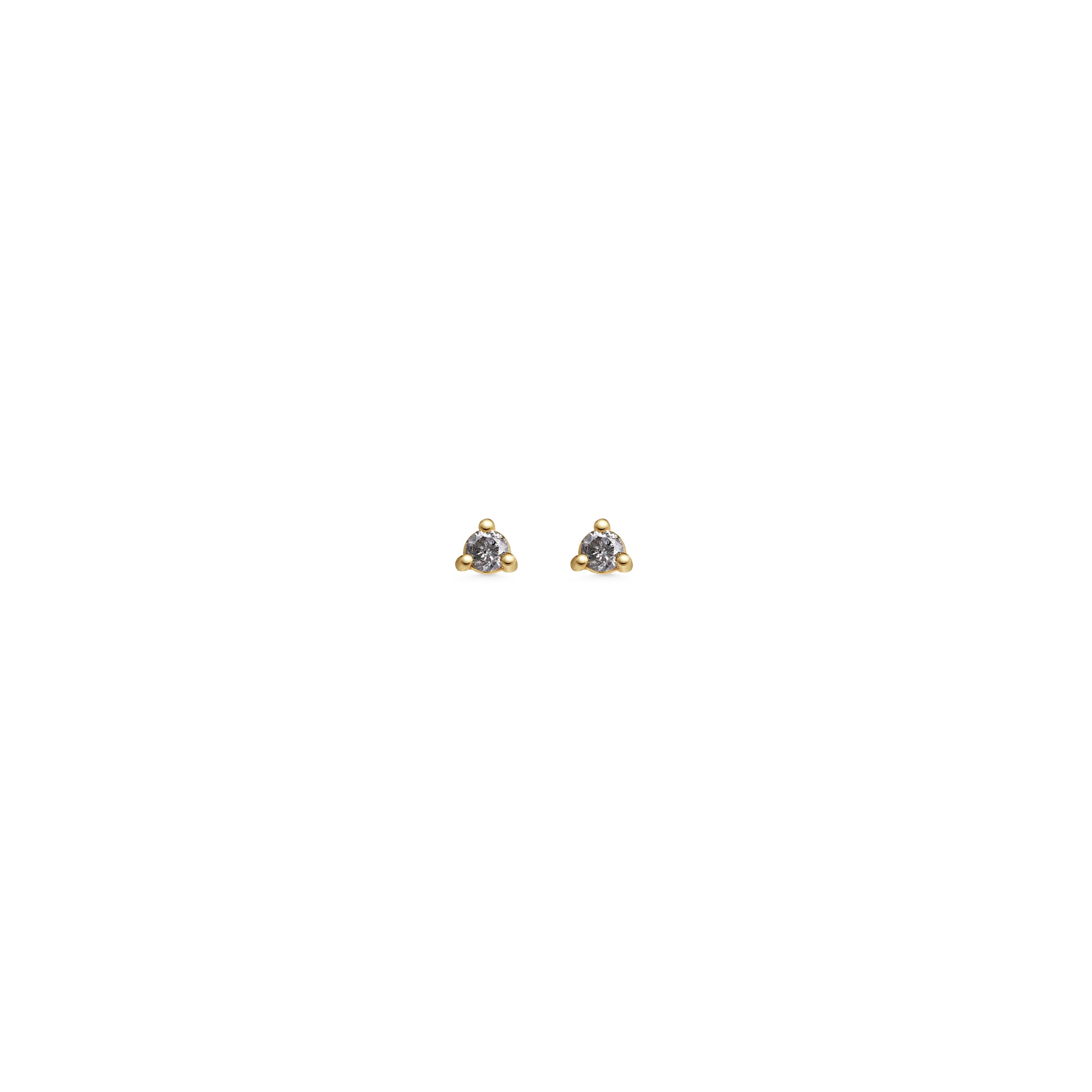 The 2mm Round Grey Diamond Stud Earrings by East London jeweller Rachel Boston | Discover our collections of unique and timeless engagement rings, wedding rings, and modern fine jewellery.