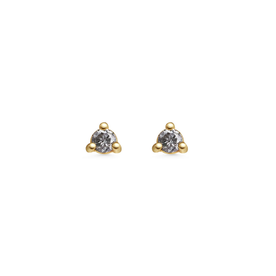 The 2mm Round Grey Diamond Stud Earrings by East London jeweller Rachel Boston | Discover our collections of unique and timeless engagement rings, wedding rings, and modern fine jewellery. - Rachel Boston Jewellery
