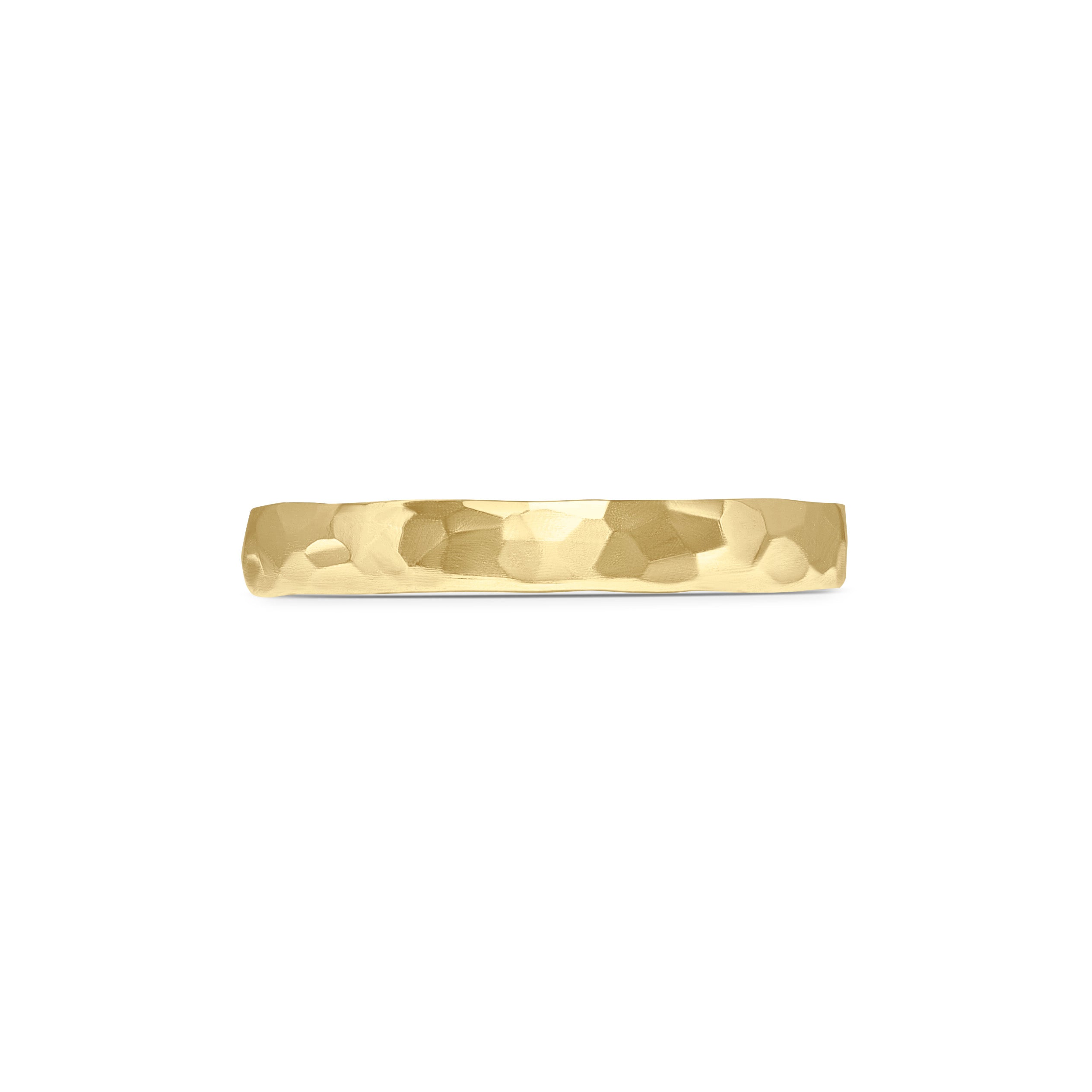 The Polished Hammered Flat Wedding Band - 3.5mm by East London jeweller Rachel Boston | Discover our collections of unique and timeless engagement rings, wedding rings, and modern fine jewellery.