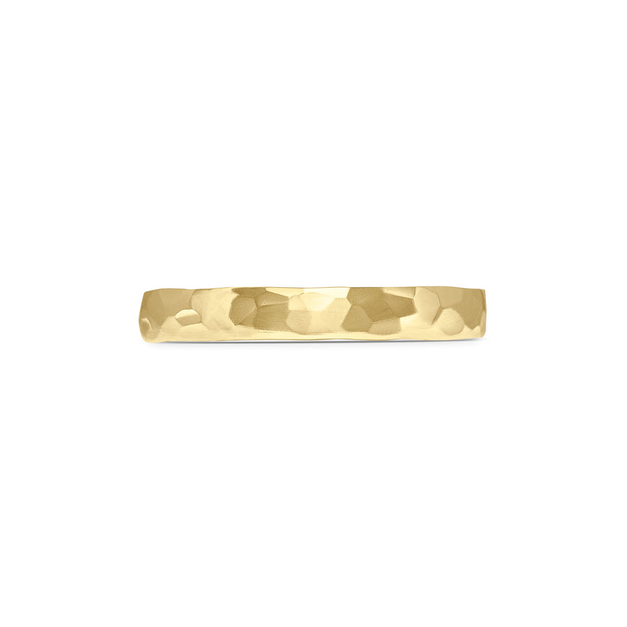 The Polished Hammered Flat Wedding Band - 3.5mm by East London jeweller Rachel Boston | Discover our collections of unique and timeless engagement rings, wedding rings, and modern fine jewellery. - Rachel Boston Jewellery