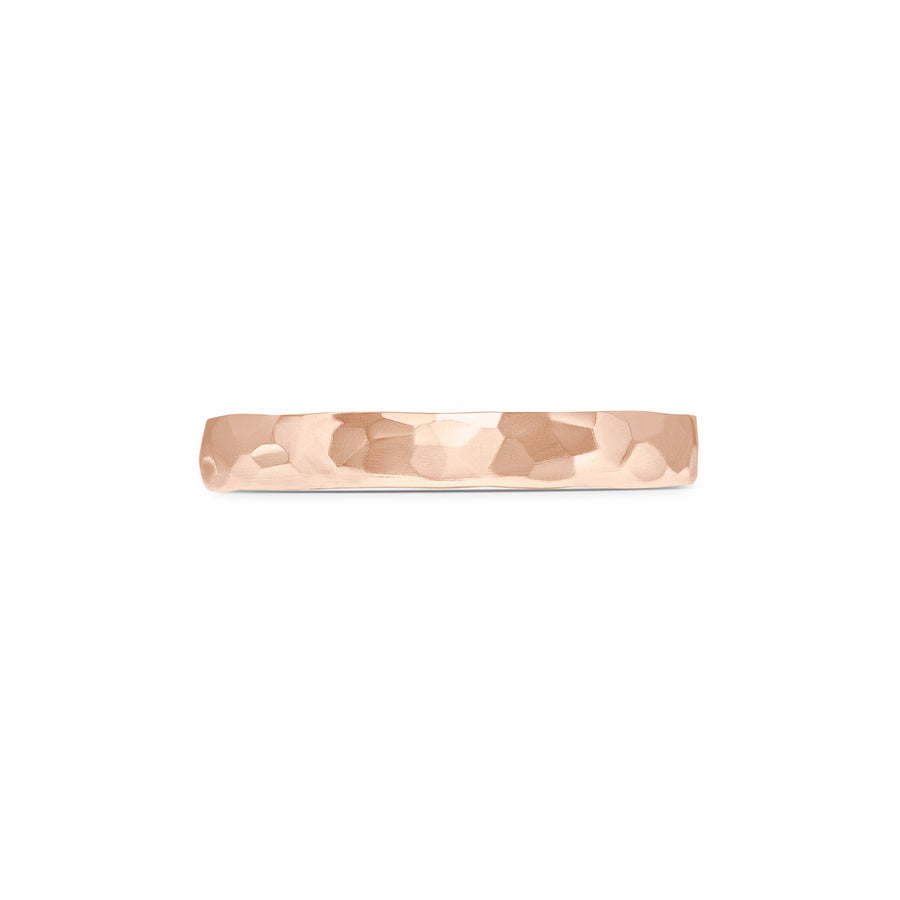 The Polished Hammered Flat Wedding Band - 3.5mm by East London jeweller Rachel Boston | Discover our collections of unique and timeless engagement rings, wedding rings, and modern fine jewellery. - Rachel Boston Jewellery