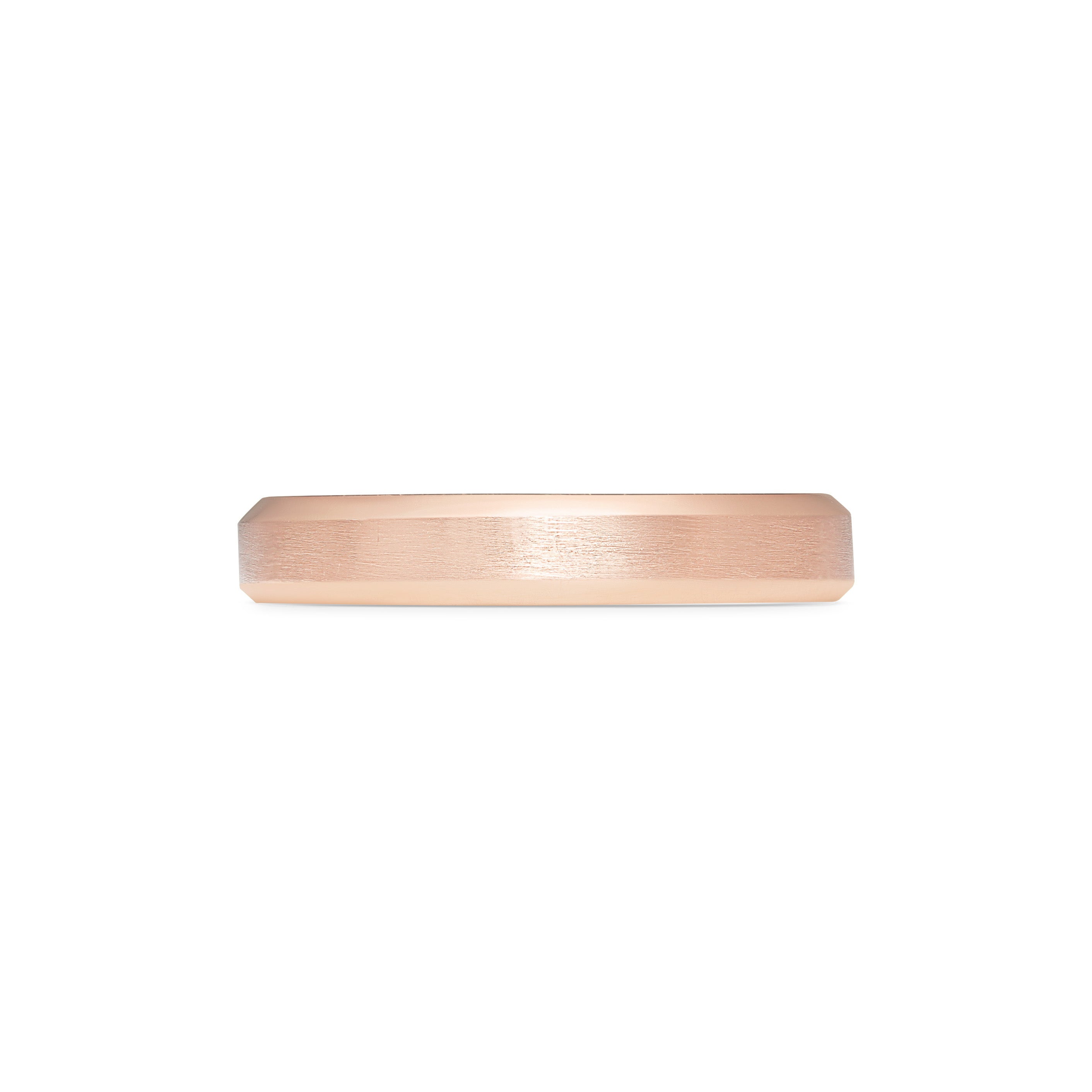 The Chamfered Edge Wedding Band - Matte - 3.7mm by East London jeweller Rachel Boston | Discover our collections of unique and timeless engagement rings, wedding rings, and modern fine jewellery.