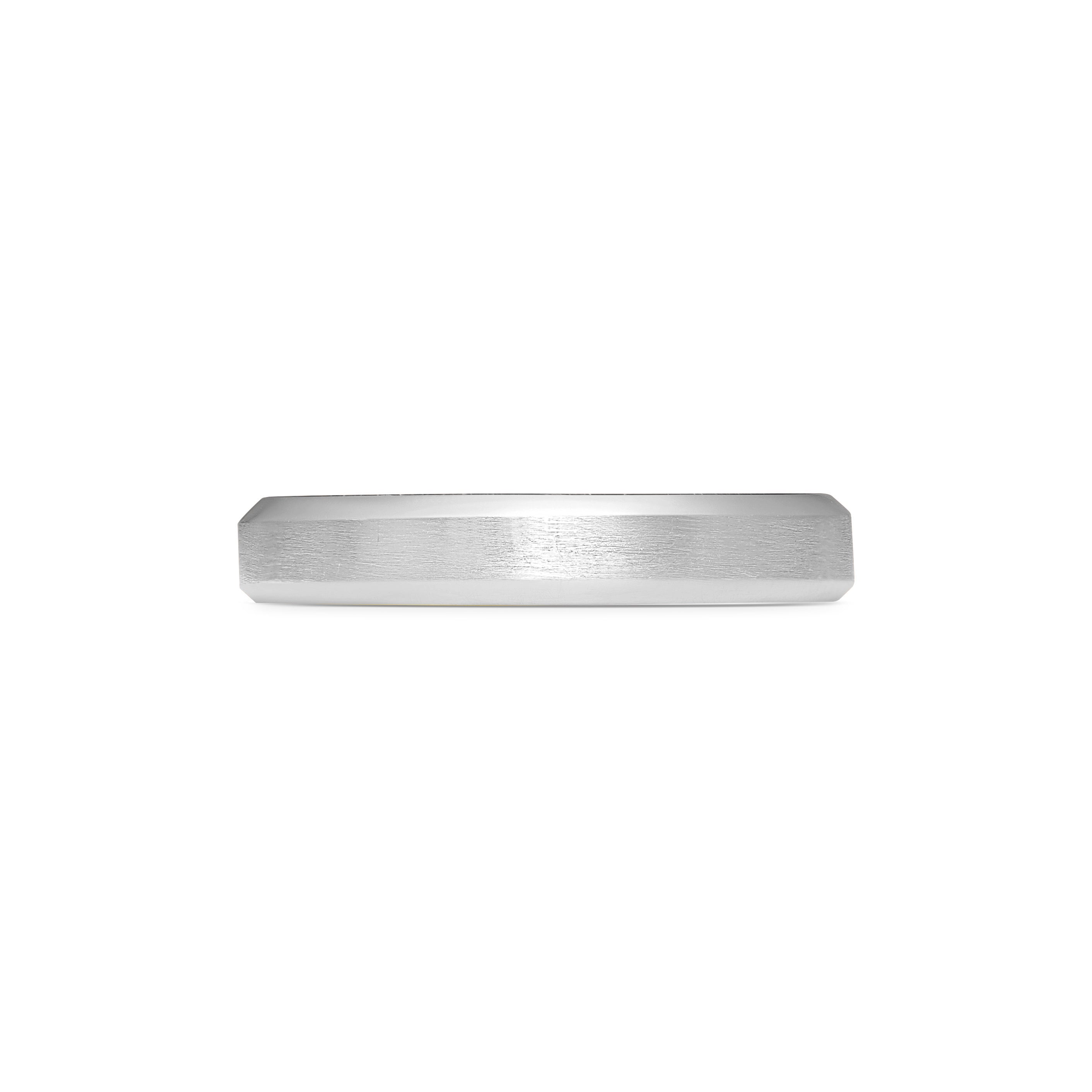 The Chamfered Edge Wedding Band - Matte - 3.7mm by East London jeweller Rachel Boston | Discover our collections of unique and timeless engagement rings, wedding rings, and modern fine jewellery.