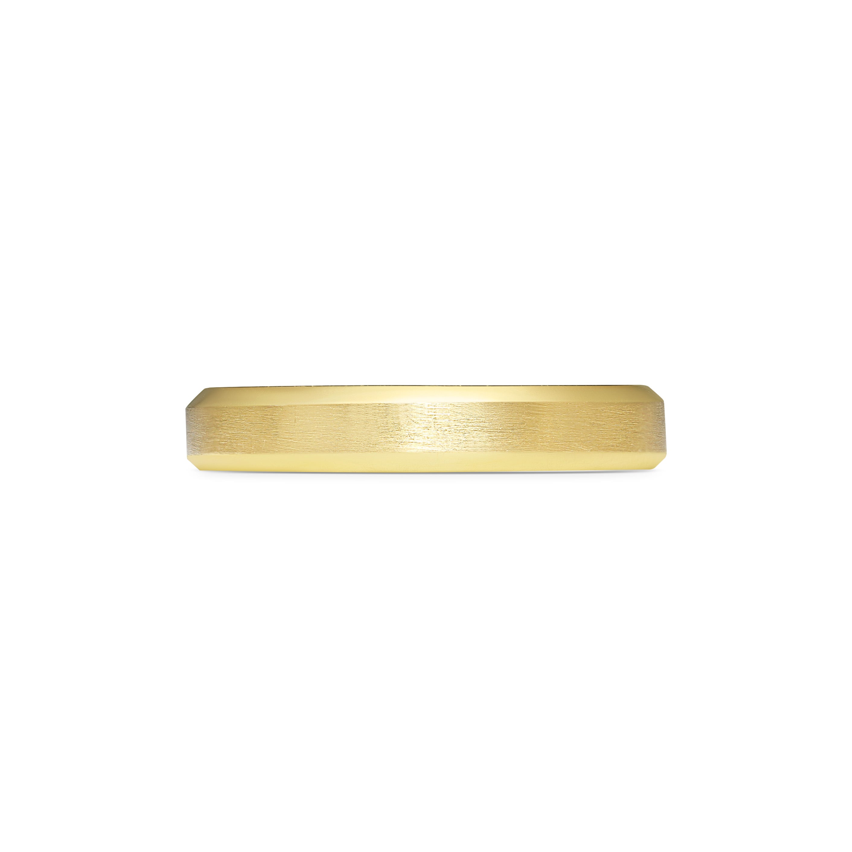 The Chamfered Edge Wedding Band - Matte - 3.7mm by East London jeweller Rachel Boston | Discover our collections of unique and timeless engagement rings, wedding rings, and modern fine jewellery.