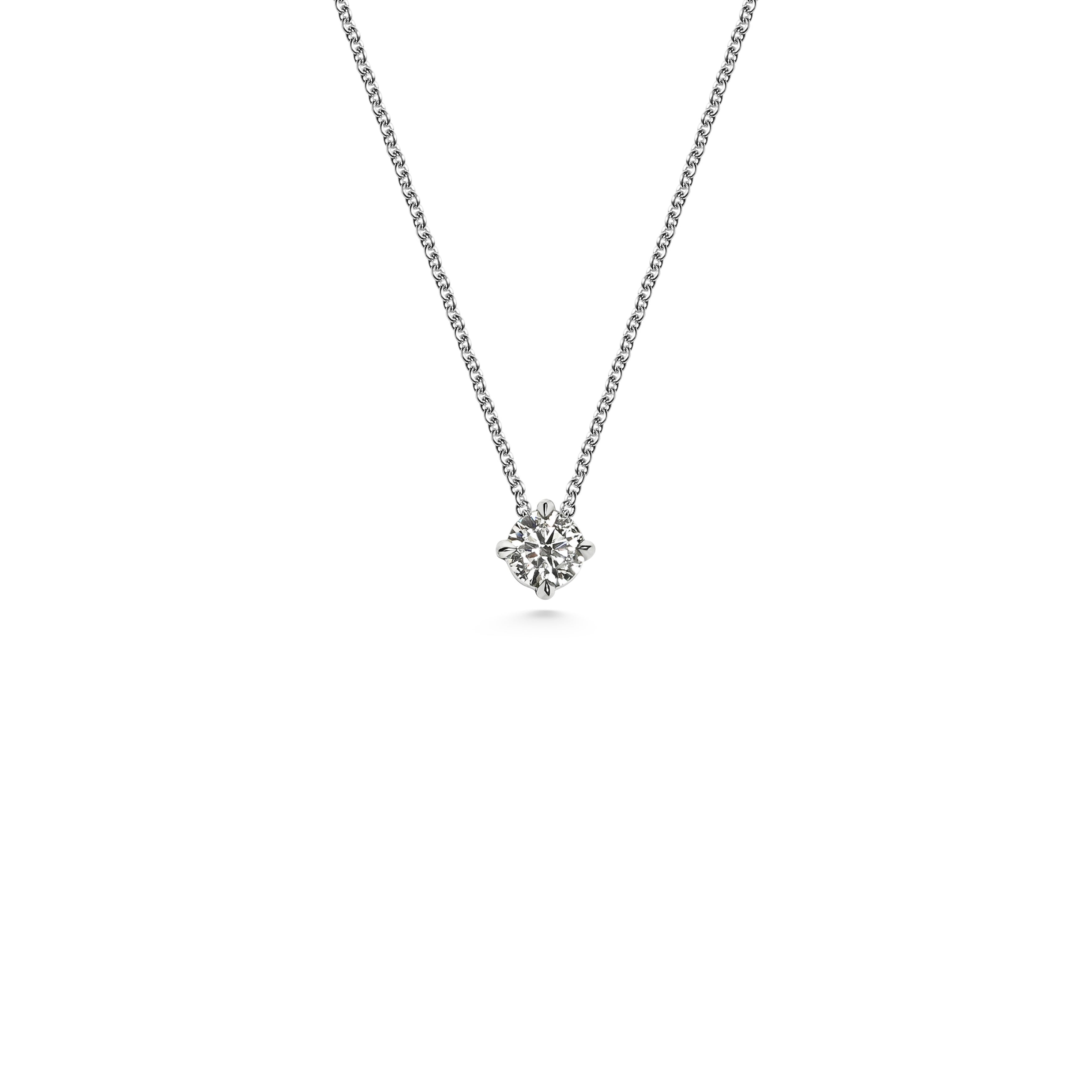 The 3mm White Diamond Slider Necklace by East London jeweller Rachel Boston | Discover our collections of unique and timeless engagement rings, wedding rings, and modern fine jewellery.