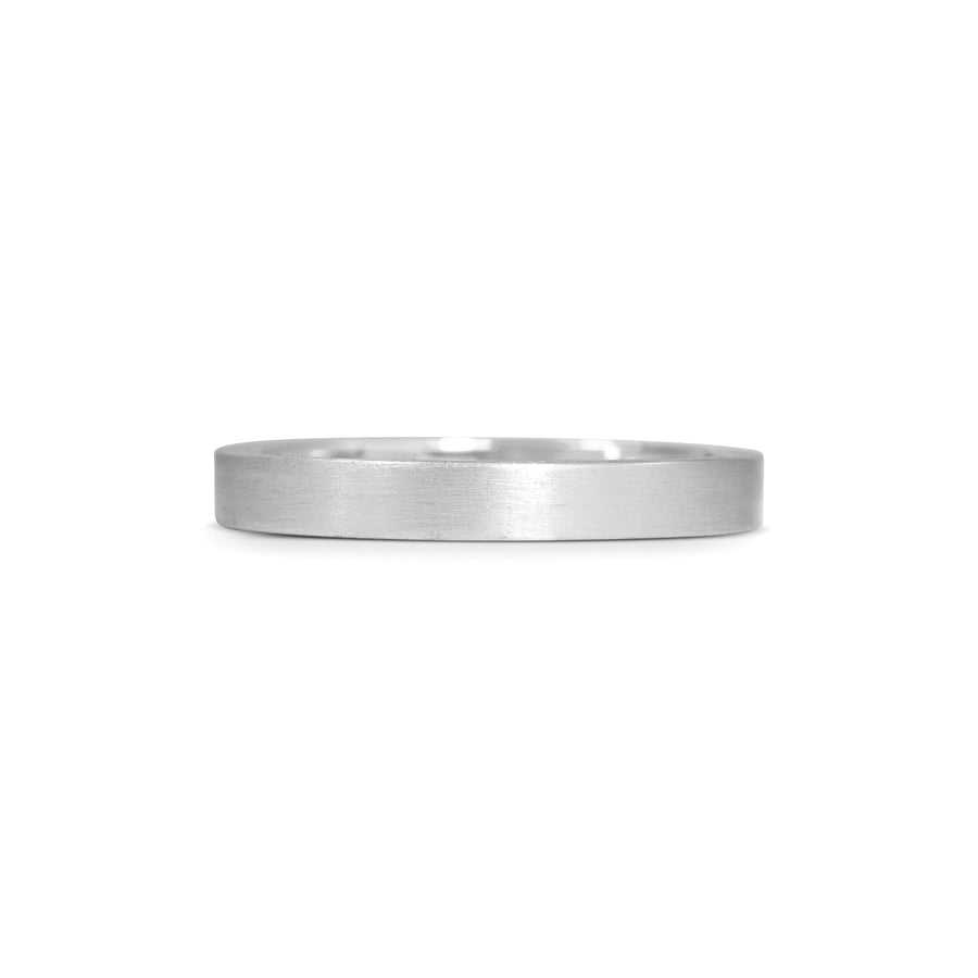 The Matte Finish Flat Wedding Band - 3mm by East London jeweller Rachel Boston | Discover our collections of unique and timeless engagement rings, wedding rings, and modern fine jewellery. - Rachel Boston Jewellery
