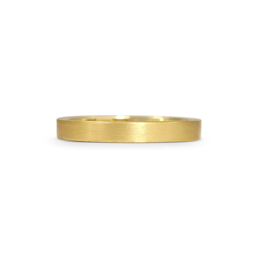 The Matte Finish Flat Wedding Band - 3mm by East London jeweller Rachel Boston | Discover our collections of unique and timeless engagement rings, wedding rings, and modern fine jewellery. - Rachel Boston Jewellery
