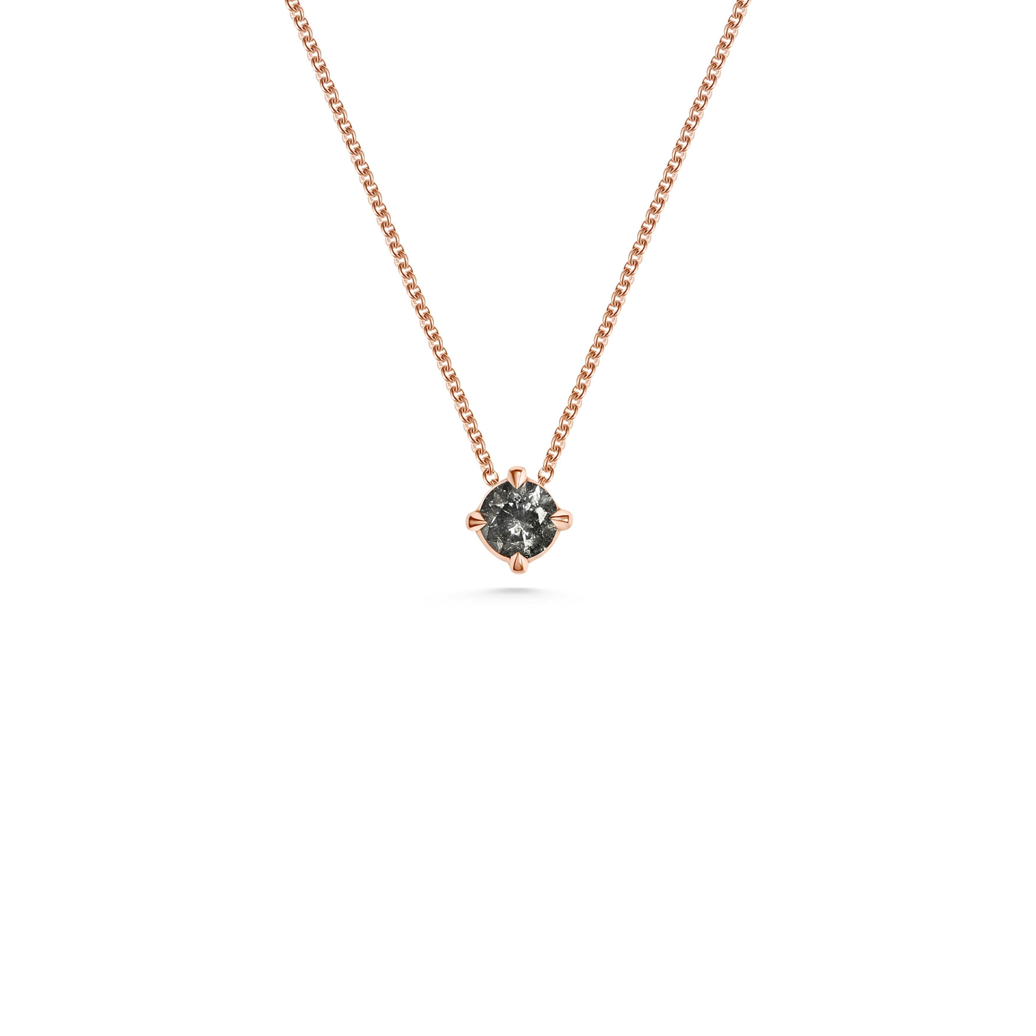 The 3mm Grey Diamond Slider Necklace by East London jeweller Rachel Boston | Discover our collections of unique and timeless engagement rings, wedding rings, and modern fine jewellery.