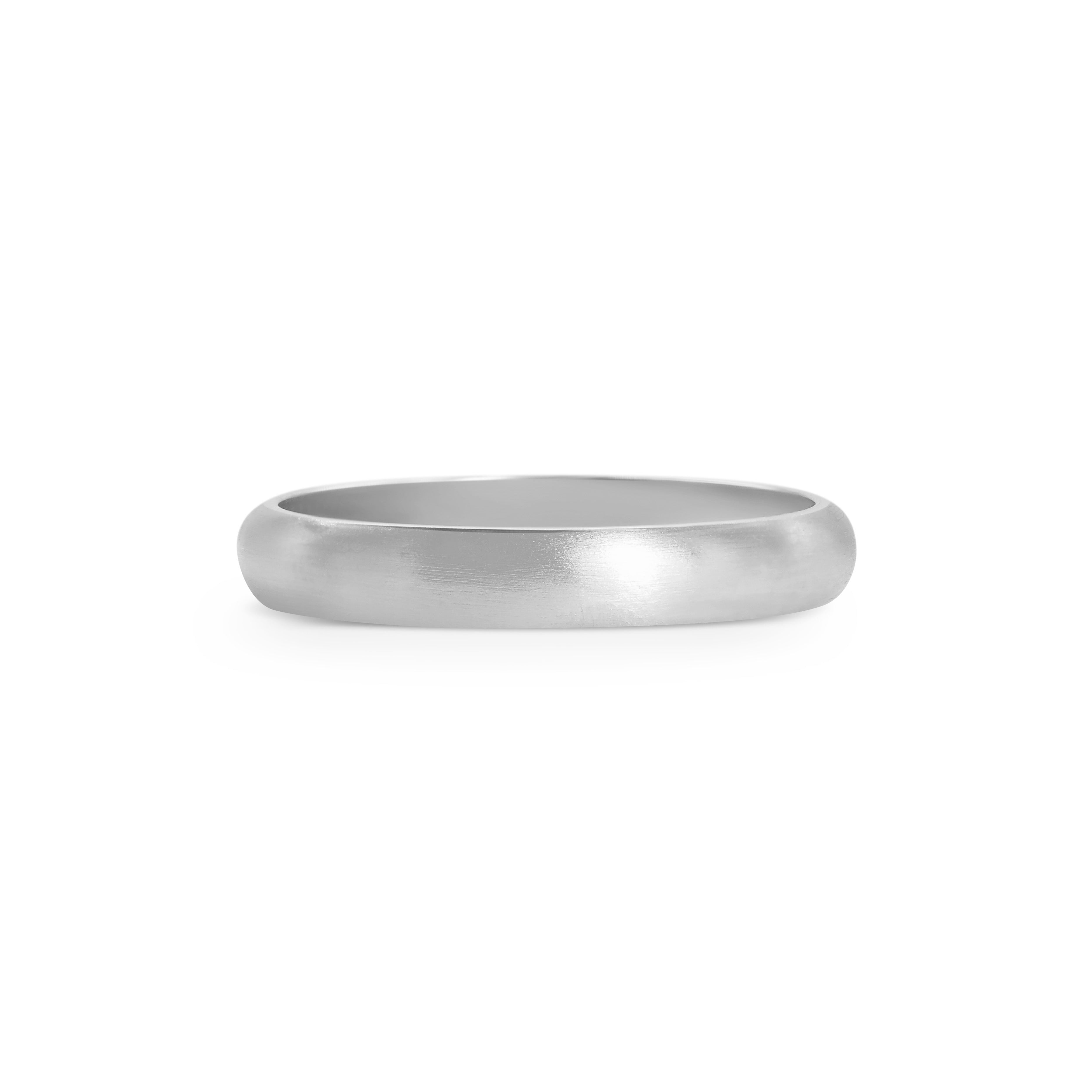 The Matte Finish D Shape Wedding Band - 3mm by East London jeweller Rachel Boston | Discover our collections of unique and timeless engagement rings, wedding rings, and modern fine jewellery.
