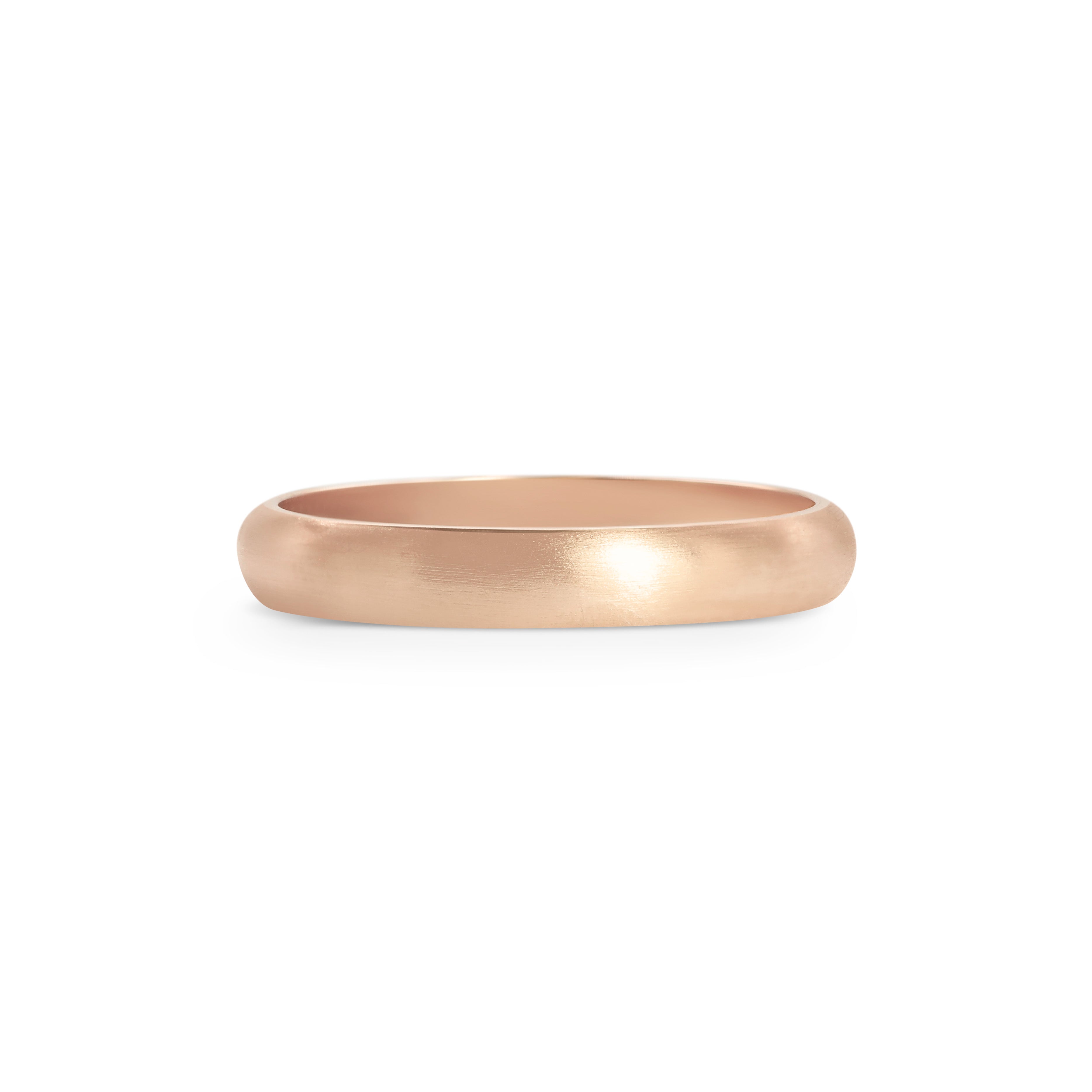 The Matte Finish D Shape Wedding Band - 3mm by East London jeweller Rachel Boston | Discover our collections of unique and timeless engagement rings, wedding rings, and modern fine jewellery.
