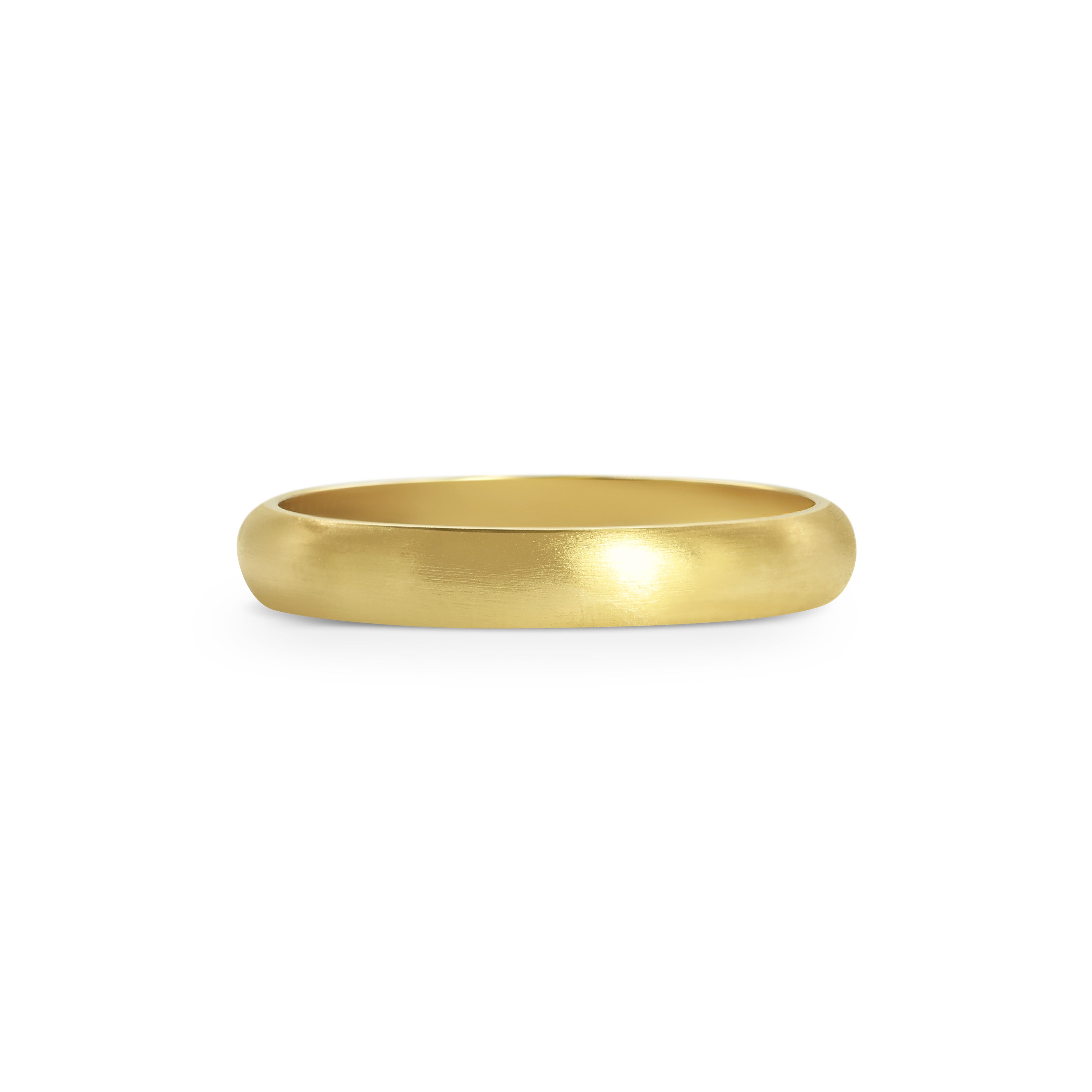 The Matte Finish D Shape Wedding Band - 3mm by East London jeweller Rachel Boston | Discover our collections of unique and timeless engagement rings, wedding rings, and modern fine jewellery.